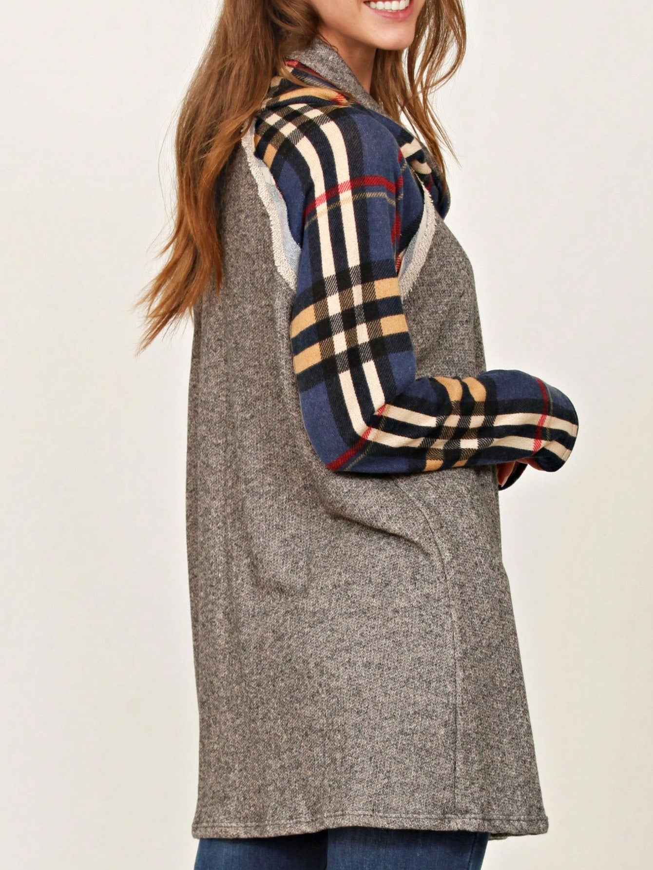 Boho Retro Solid Knit Button Turtle Neck Tulip Slit Tunic Top  Knit Top