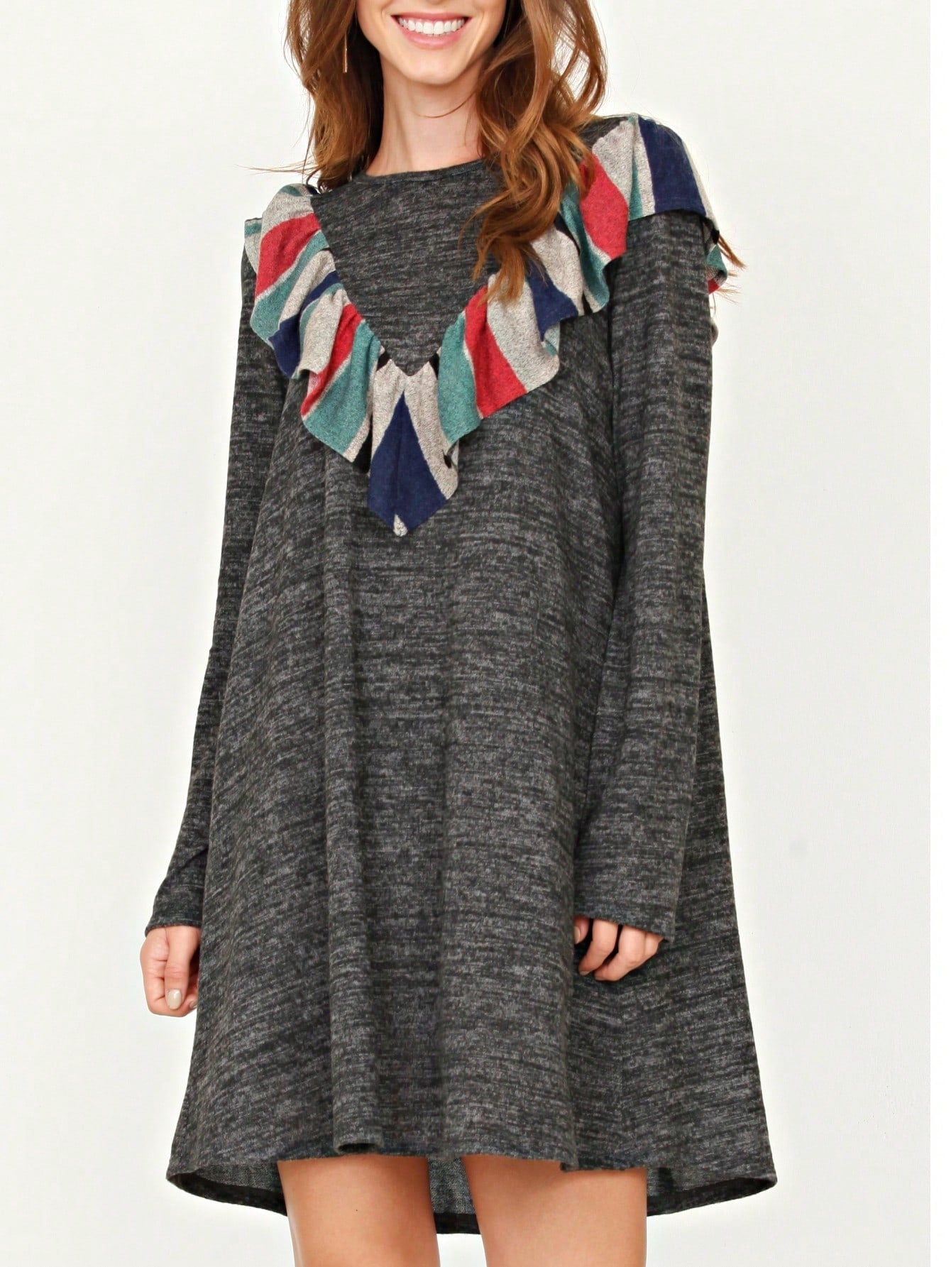 Boho Retro Vintage Multi Stripe Retro 60's Style  Mini Dress