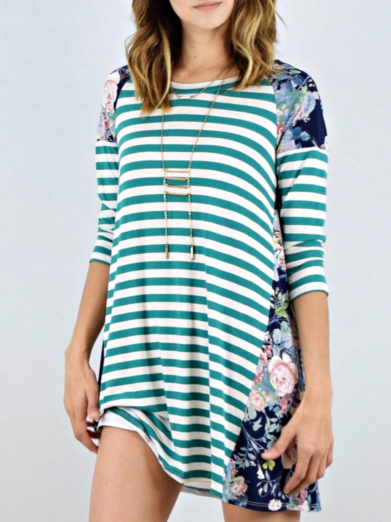 Boho Retro Gingham Rayon Summer Cool Soft Half Sleeve Ruffle Bell Stripe Midi Dress