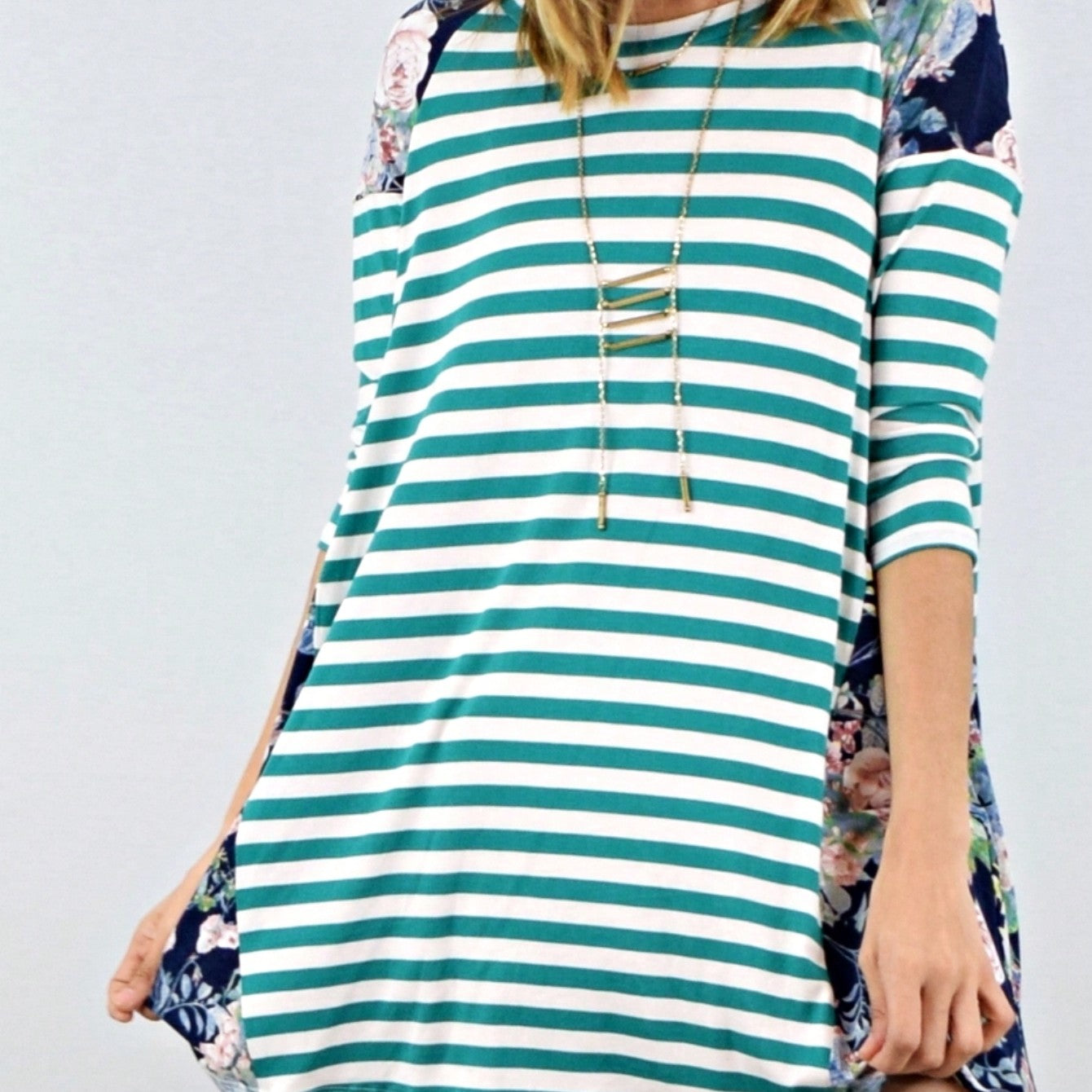 Boho Retro Gingham Rayon Summer Cool Soft Half Sleeve Ruffle Bell Stripe Midi Dress