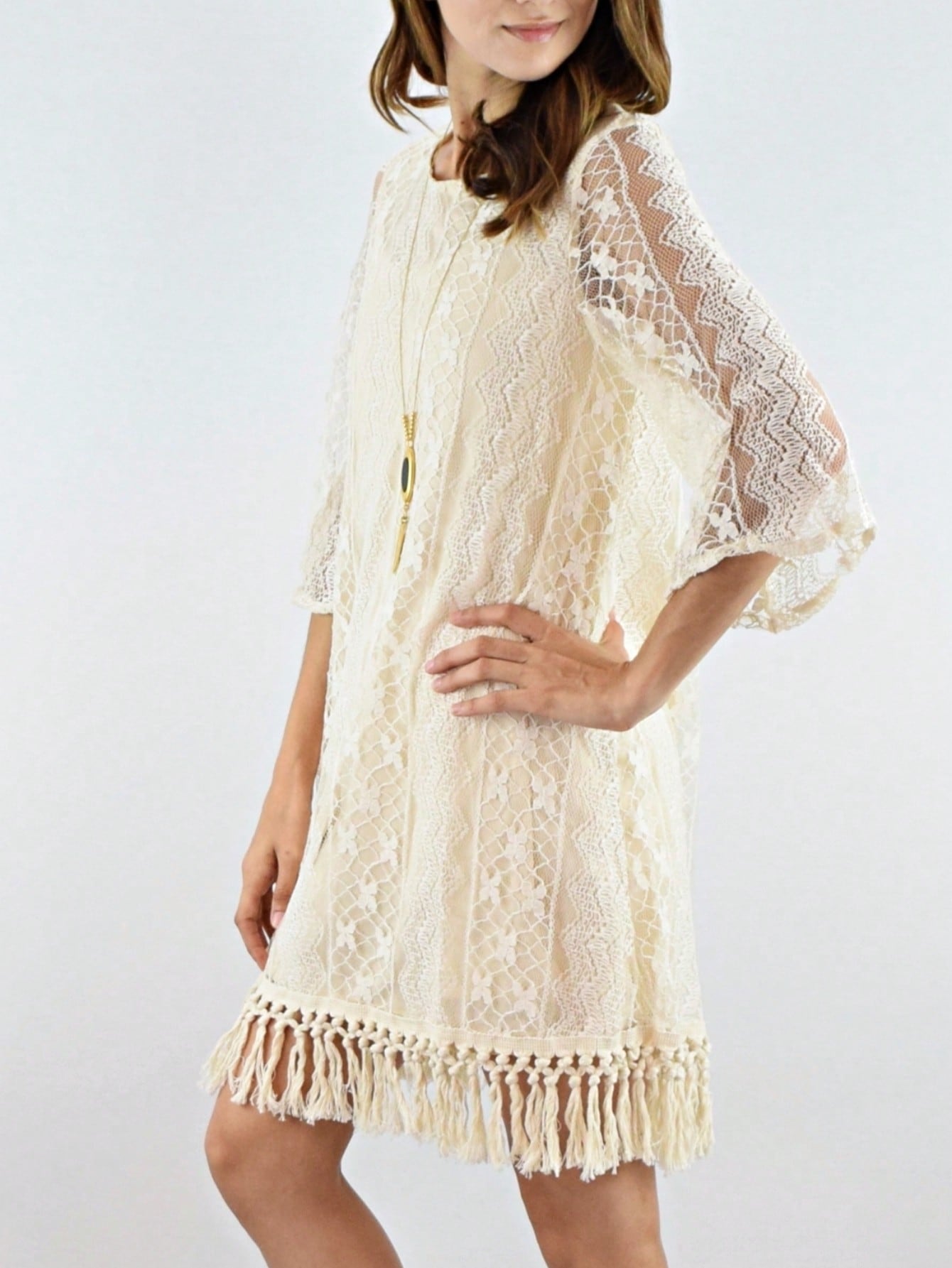 Boho Retro 90's Textured Mesh Color Block Floral Sleeve Drop Raglan Round Mock Neck  Layering Shoulder Mesh Lace Half And Long Sleeve Ivory Cream Navy Red Crew Neck Top Shirt Blouse