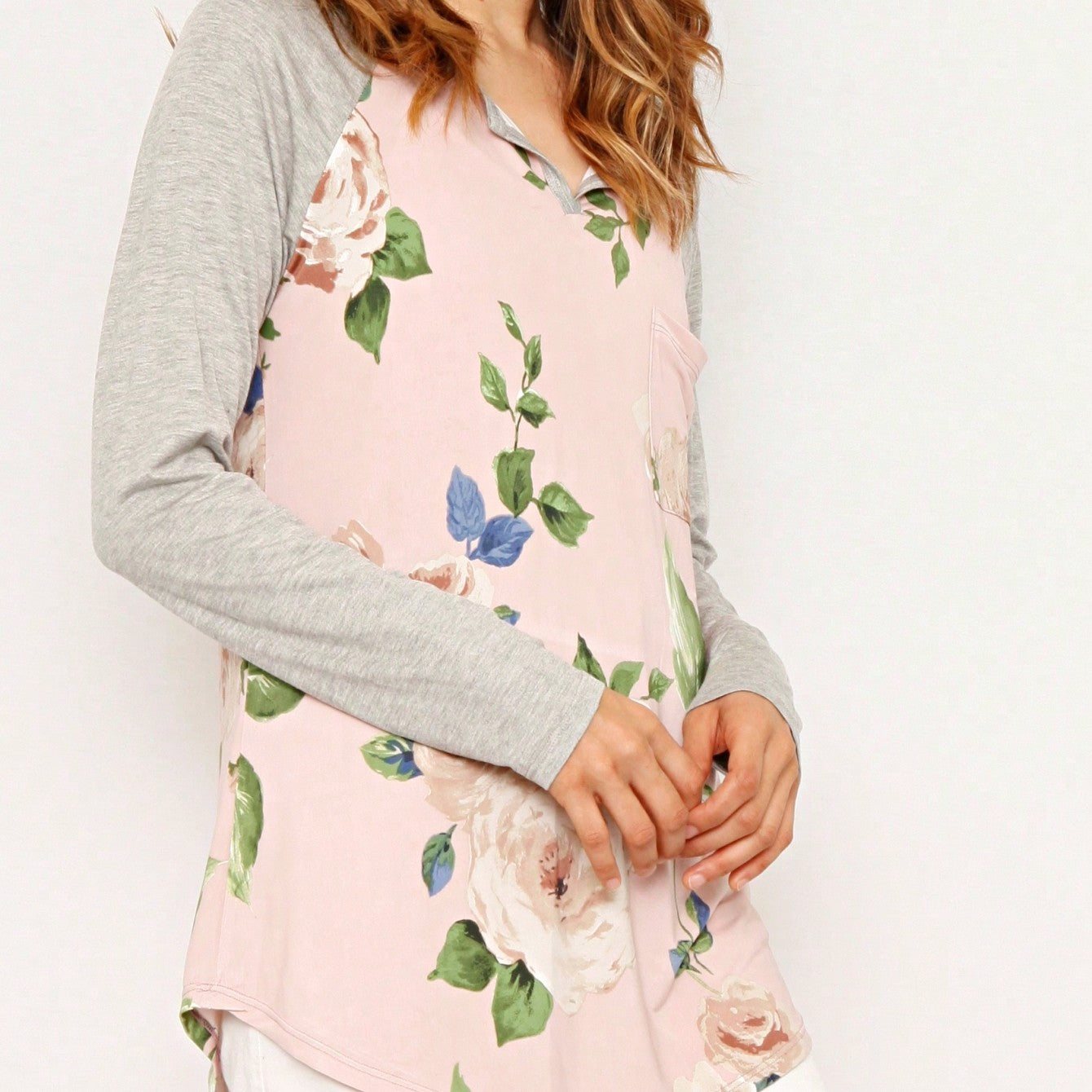 Boho Retro Knit Stripe Raglan Quarter Bishop Balloon Sleeve Stripe Color Fall Top