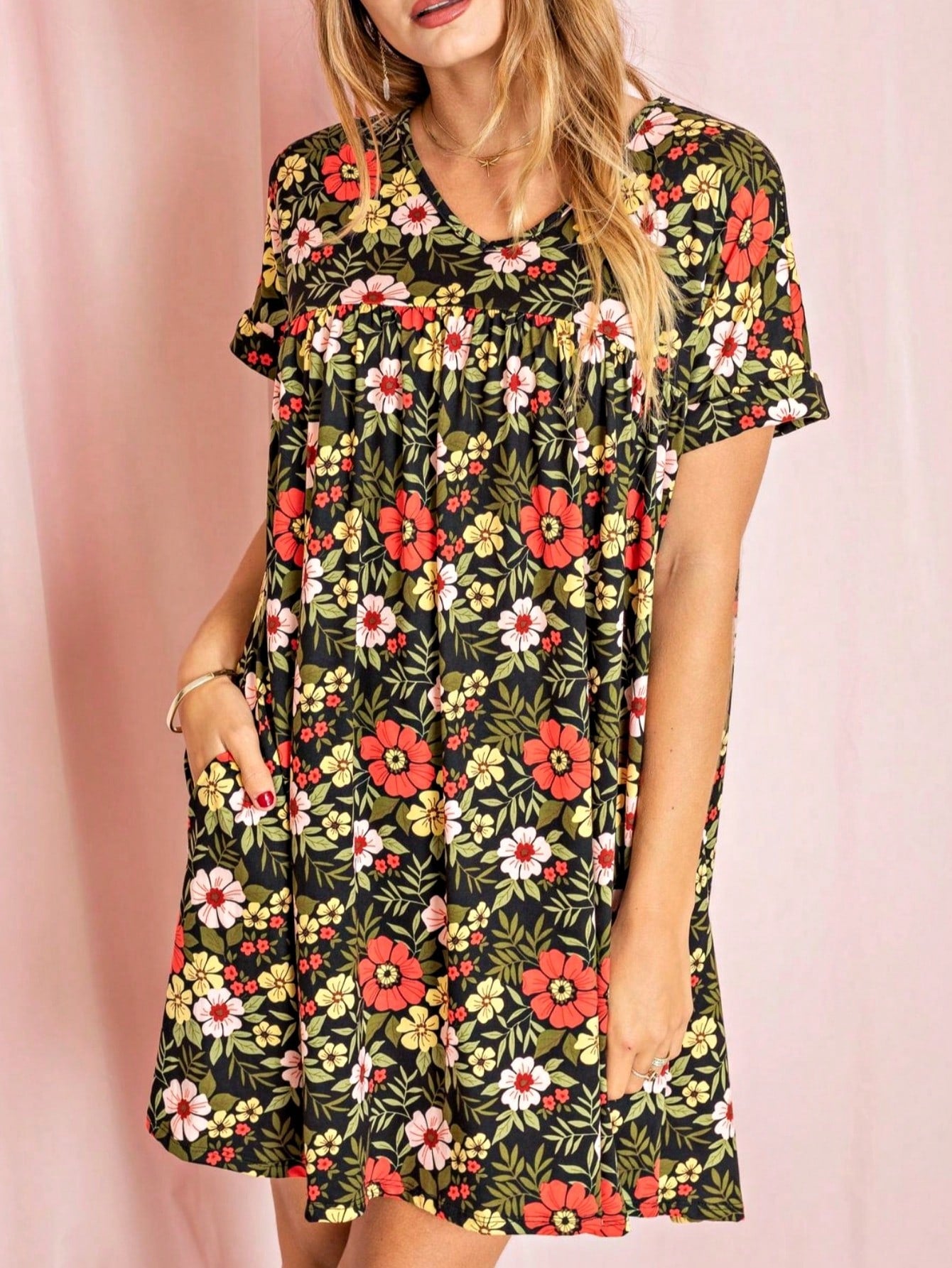 Boho Retro Vintage Multi Stripe Retro 60's Style  Mini Dress