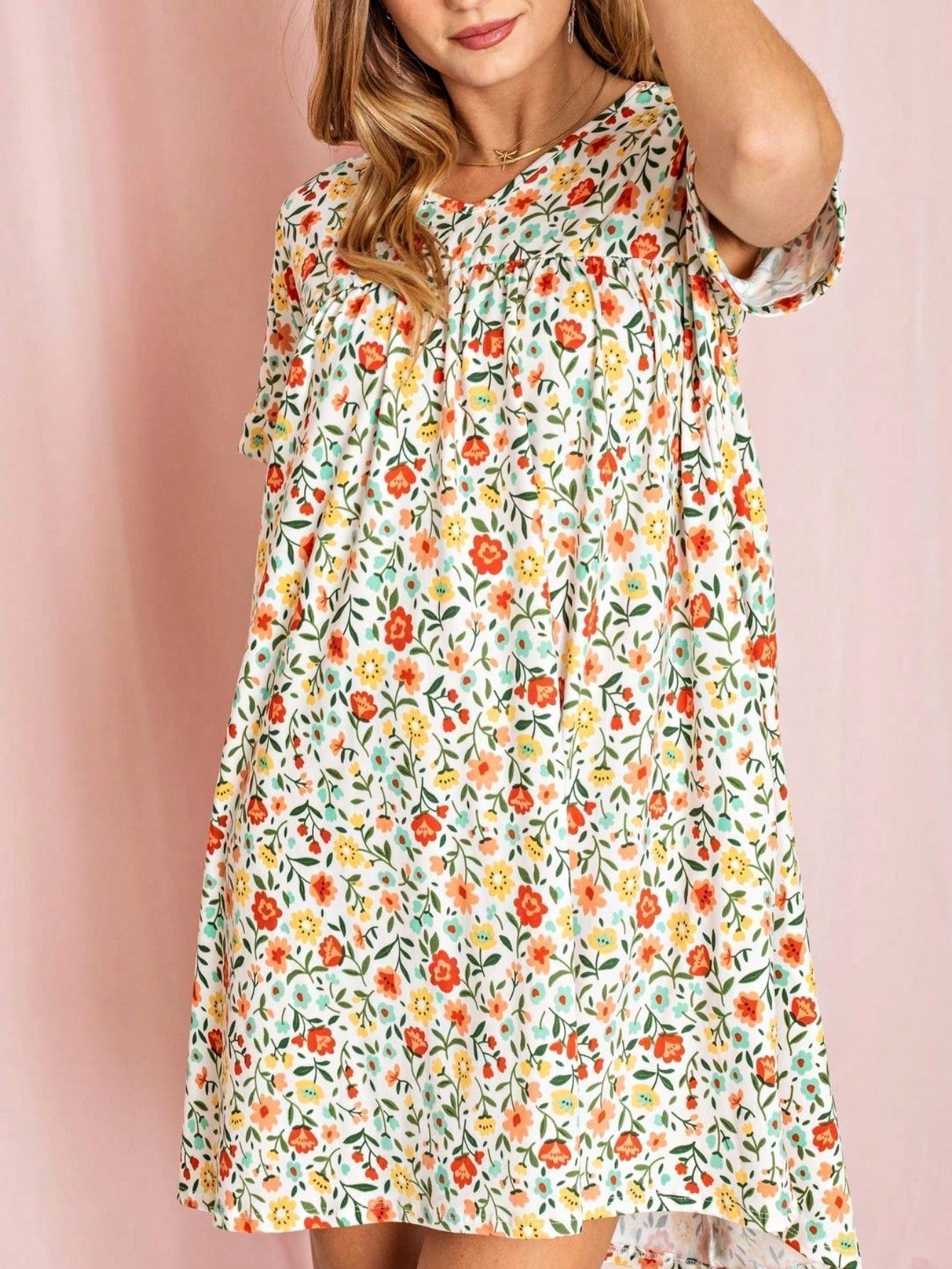 Boho Retro Vintage Multi Stripe Retro 60's Style  Mini Dress