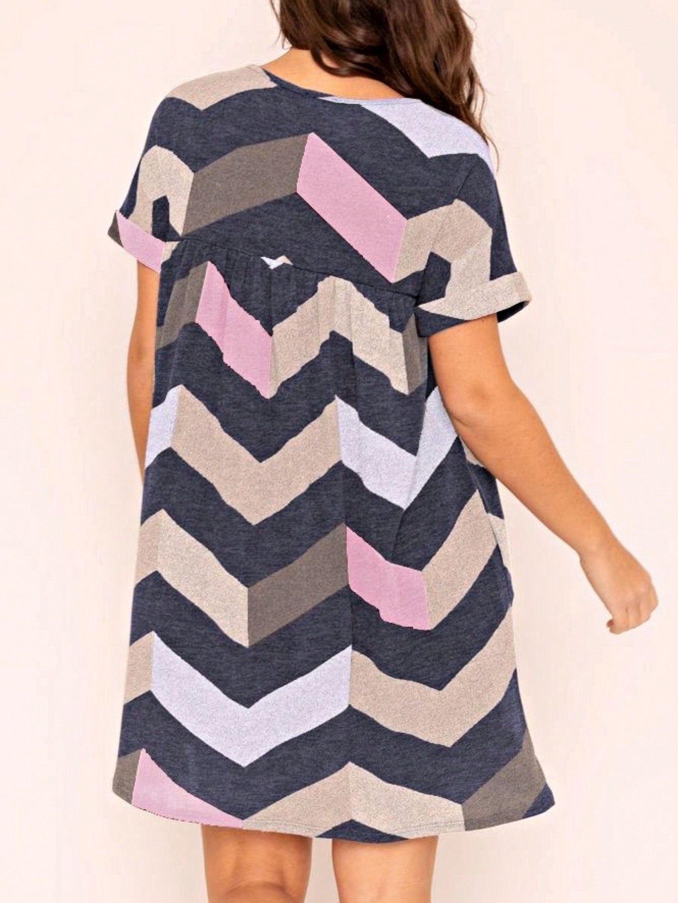 Boho Retro Vintage Multi Stripe Retro 60's Style  Mini Dress