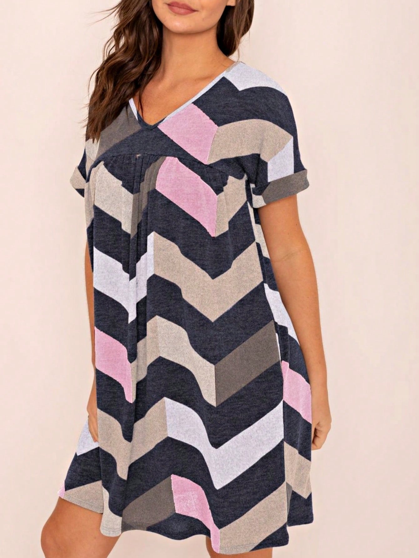Boho Retro Vintage Multi Stripe Retro 60's Style  Mini Dress