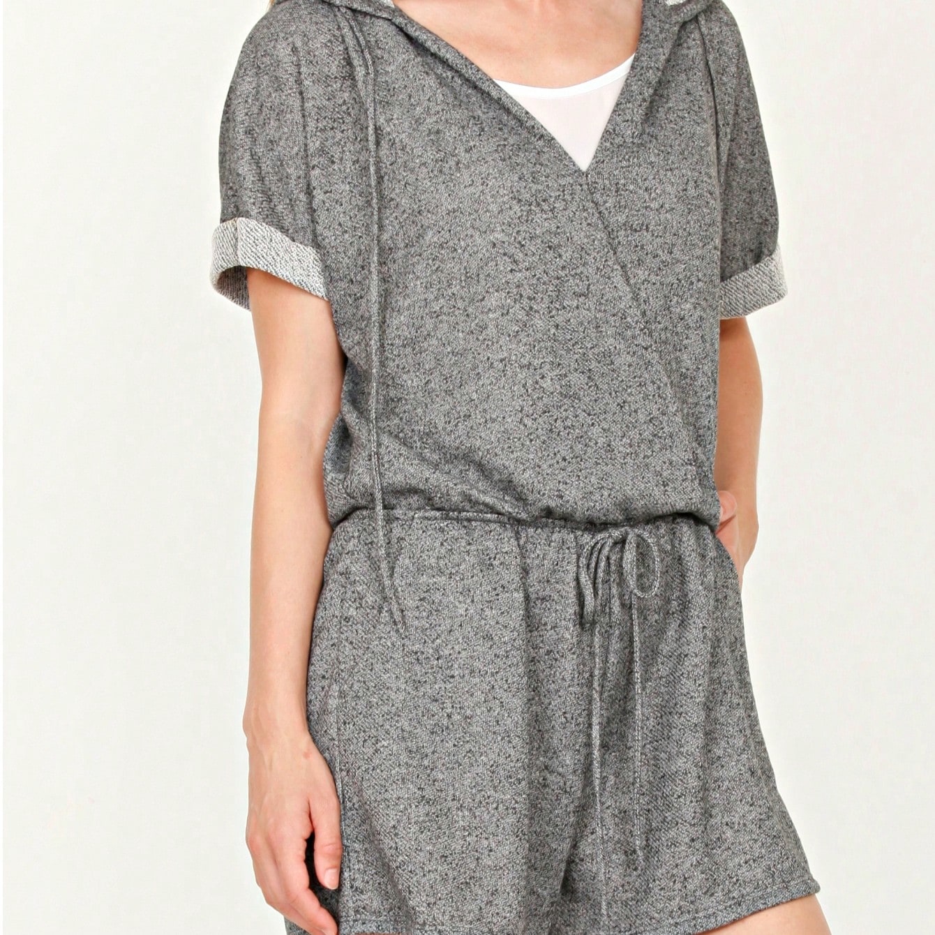 Boho Retro Casual Animal Floral Leopard  Print Pink Brown Grey White Ivory  Romper Short Sleeve V-Neck Surplice Jumpsuit