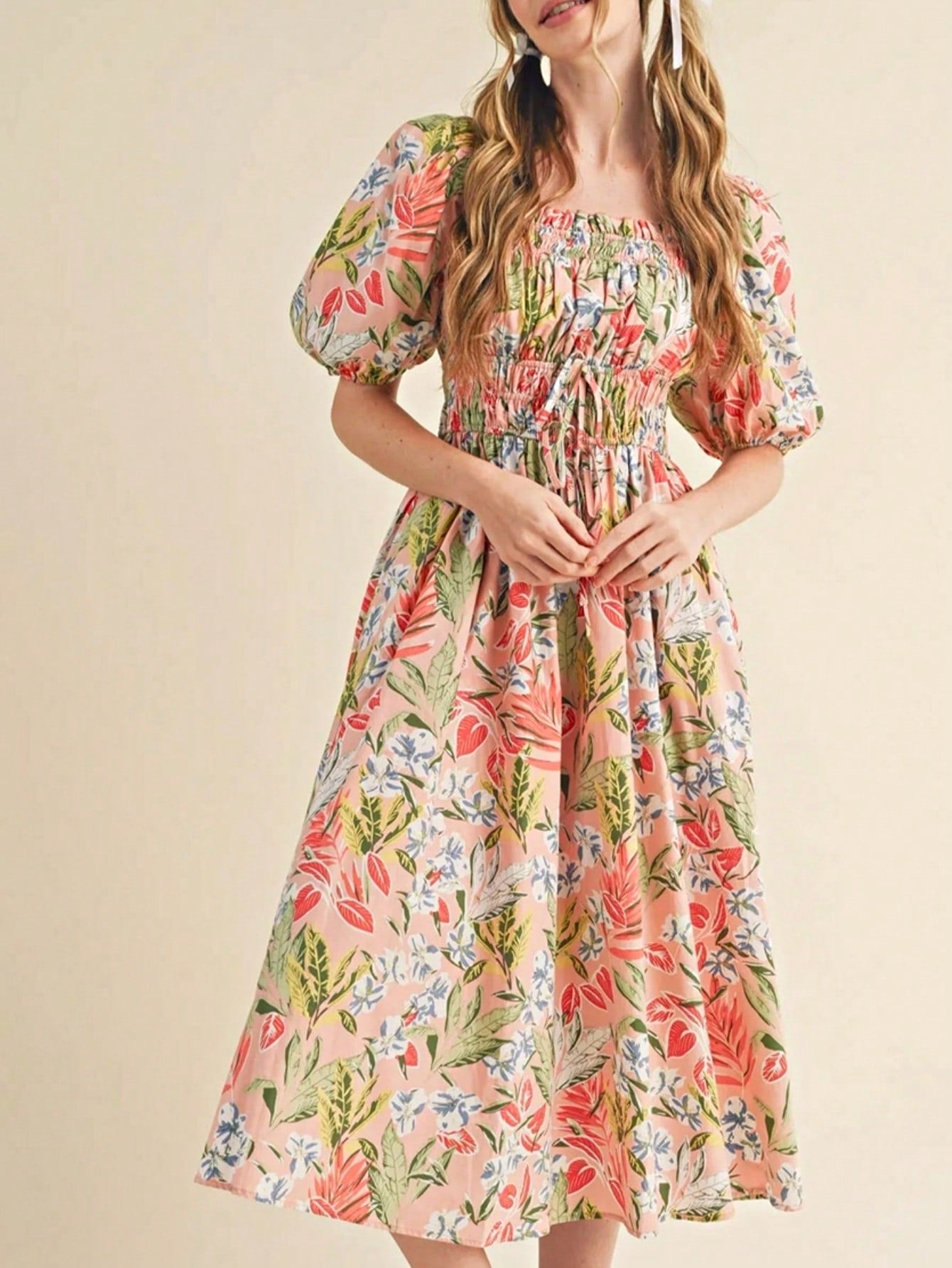 Boho Vacation Blue  Elegant Classic Tiered Maxi Long Shirt  Dress With Belt  Versatile Summer Dress For Women