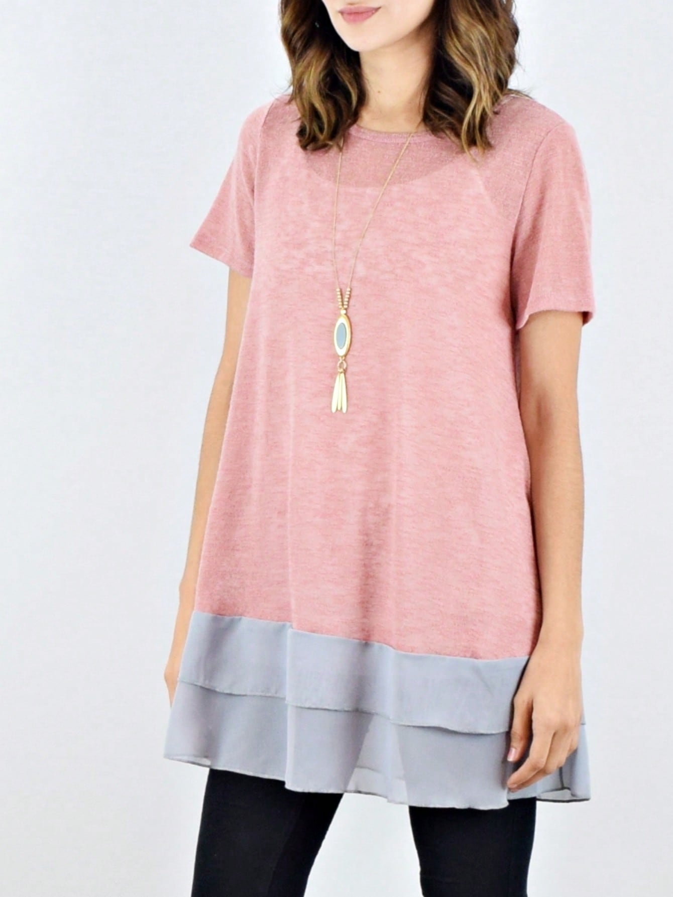 Boho Retro Knot Twisted Front Floral Stripe Knit  Top Blouse Shirt Pullover With Front Pocket
