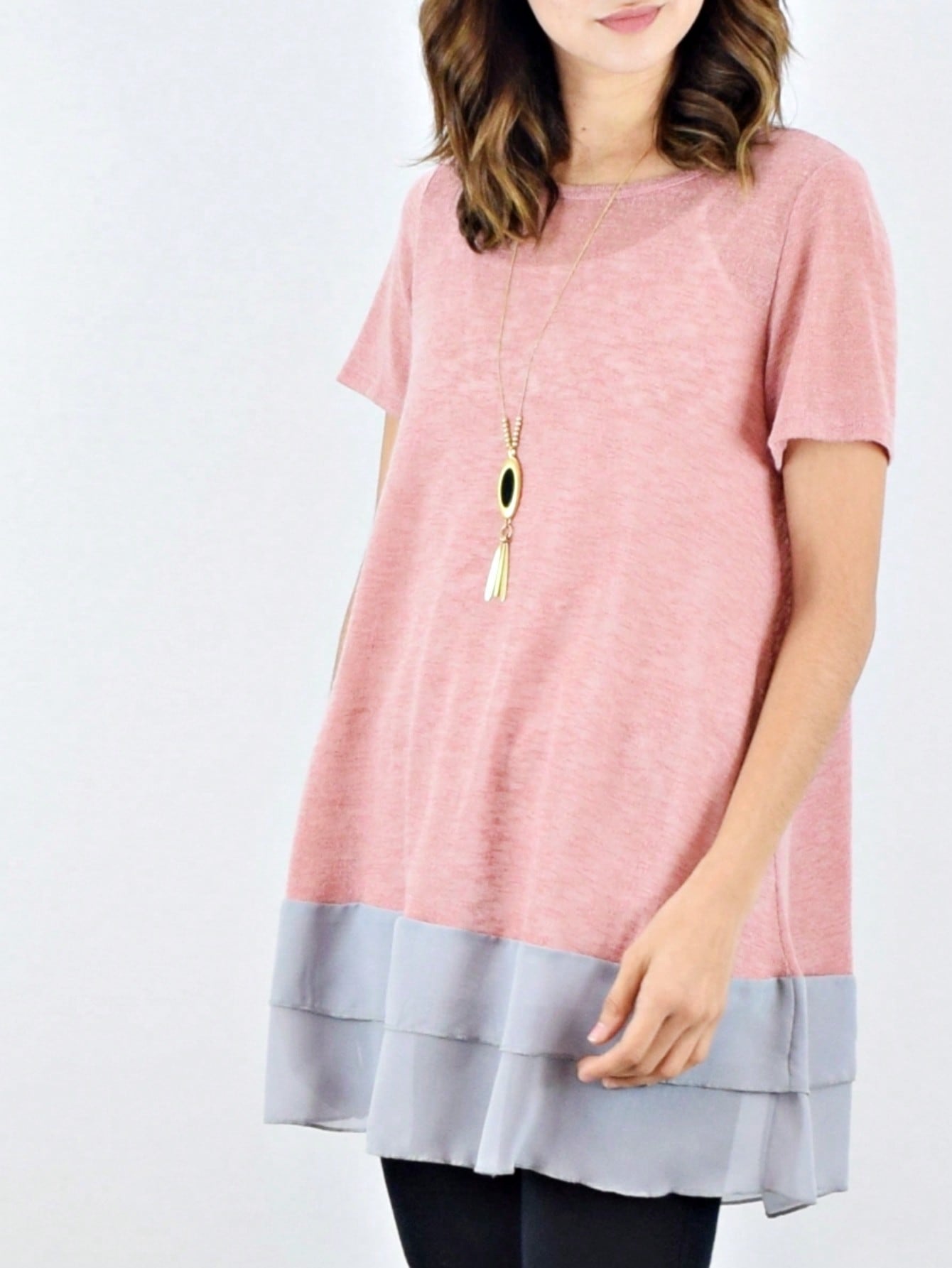 Boho Retro Knot Twisted Front Floral Stripe Knit  Top Blouse Shirt Pullover With Front Pocket