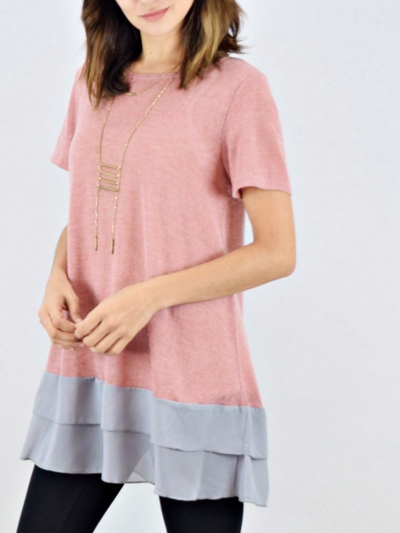 Boho Retro Knot Twisted Front Floral Stripe Knit  Top Blouse Shirt Pullover With Front Pocket