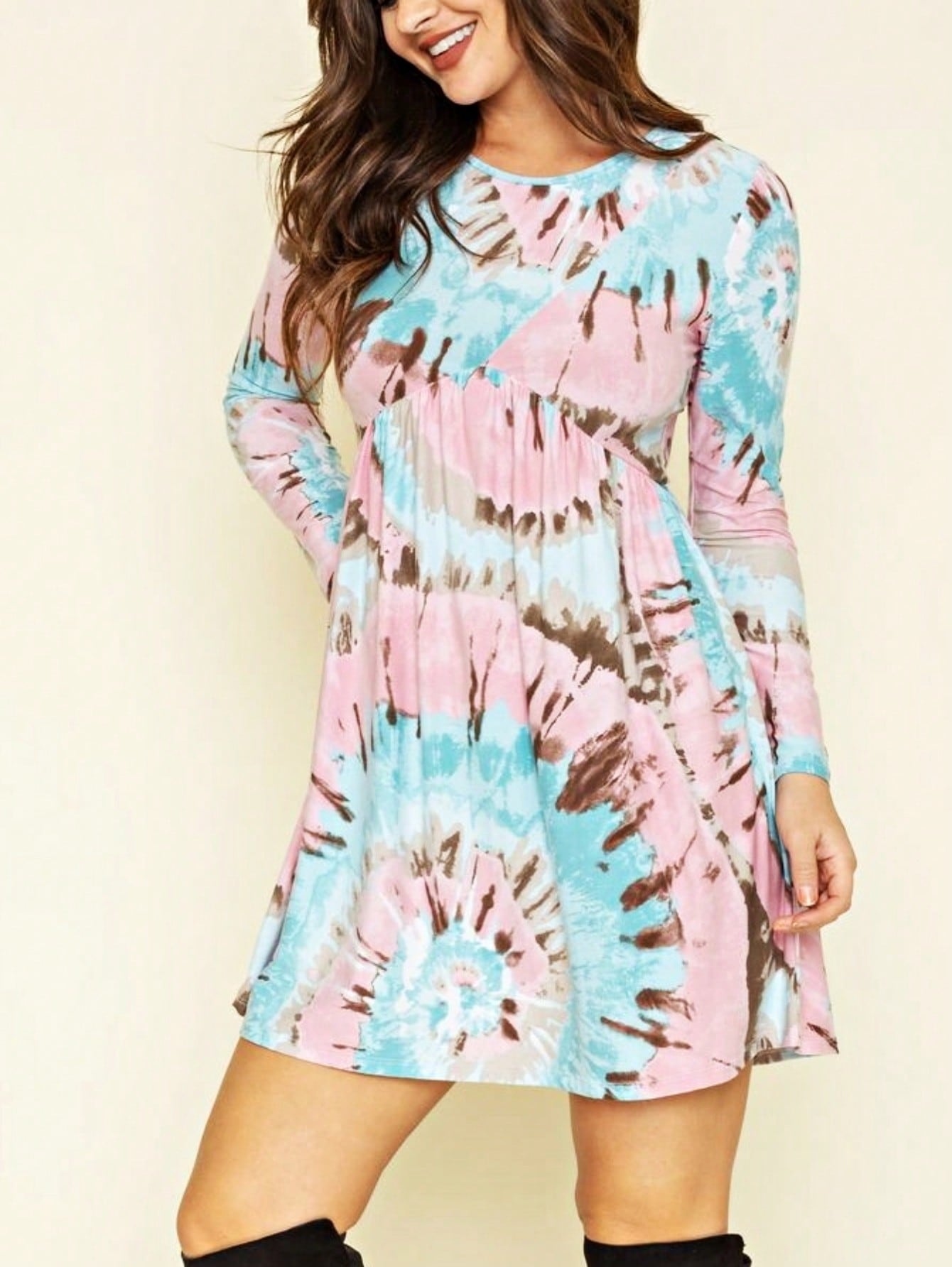 Orange & Navy Mint Multi Stripe Cross Front Knit Mini Dress | S-3X
