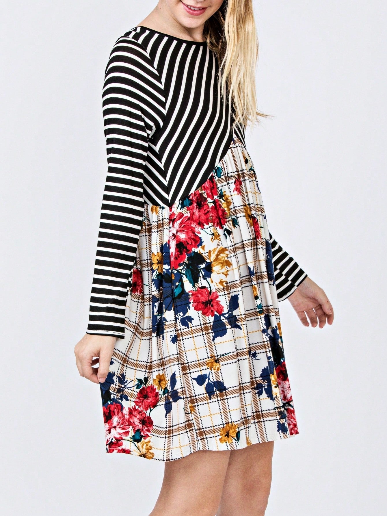 Orange & Navy Mint Multi Stripe Cross Front Knit Mini Dress | S-3X