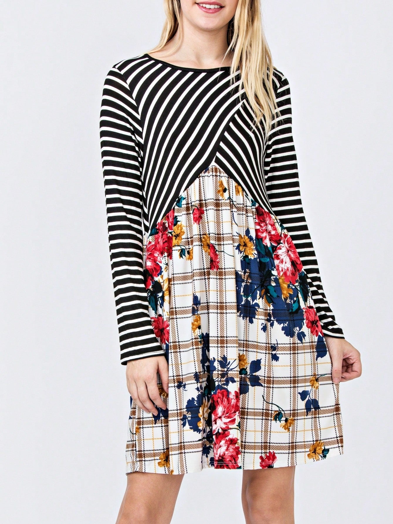 Orange & Navy Mint Multi Stripe Cross Front Knit Mini Dress | S-3X