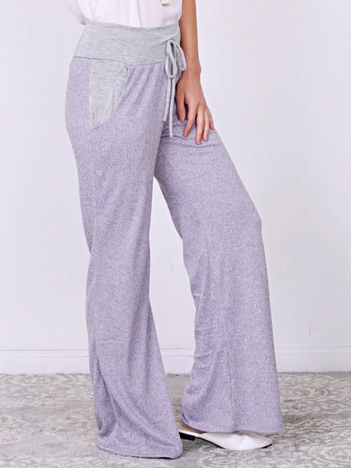 Polka Dot Draw String Wide Leg Lounge Vintage Charcoal Navy Black Sage Log Pants Small To 3 XL Plus