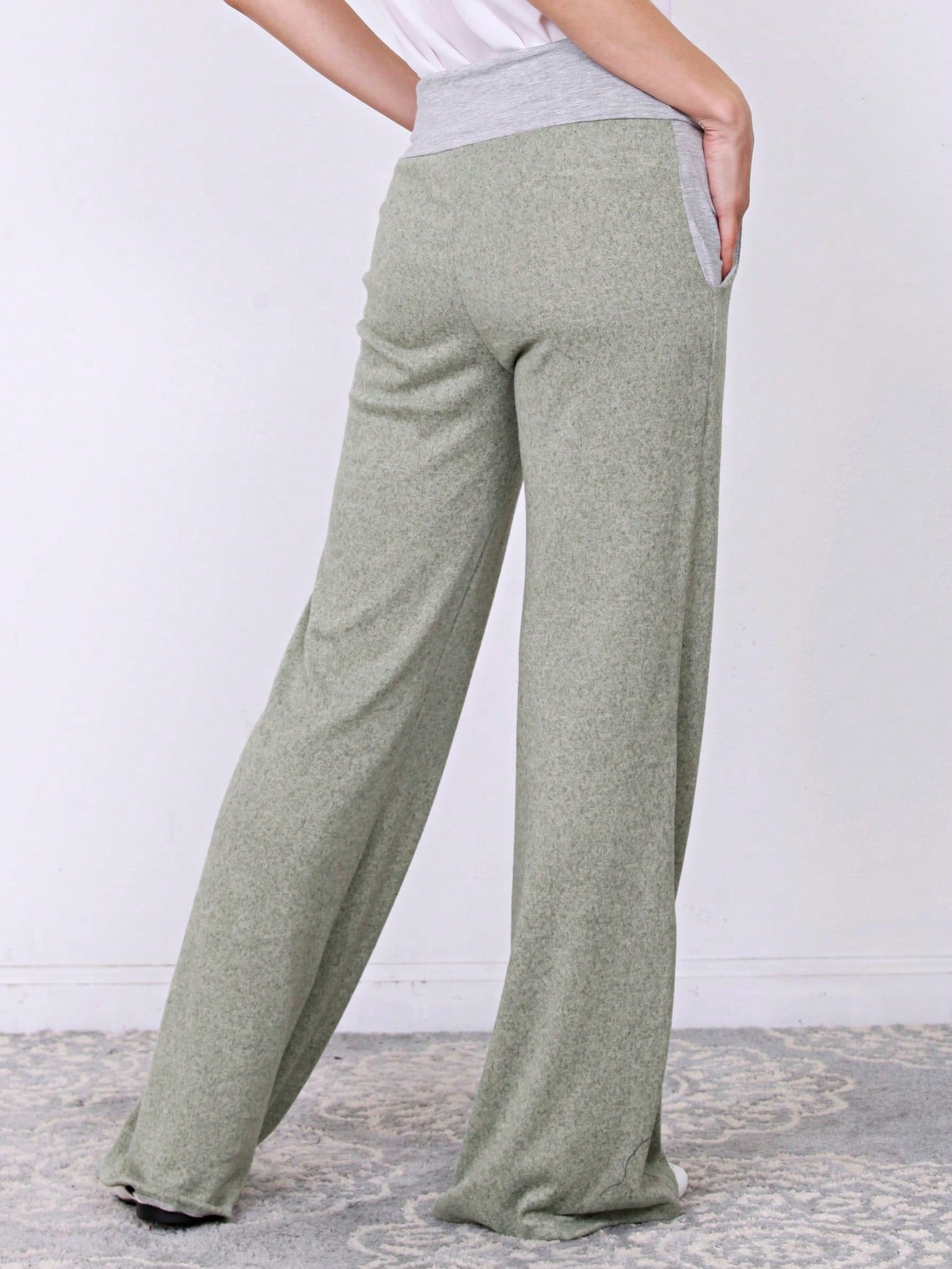 Polka Dot Draw String Wide Leg Lounge Vintage Charcoal Navy Black Sage Log Pants Small To 3 XL Plus