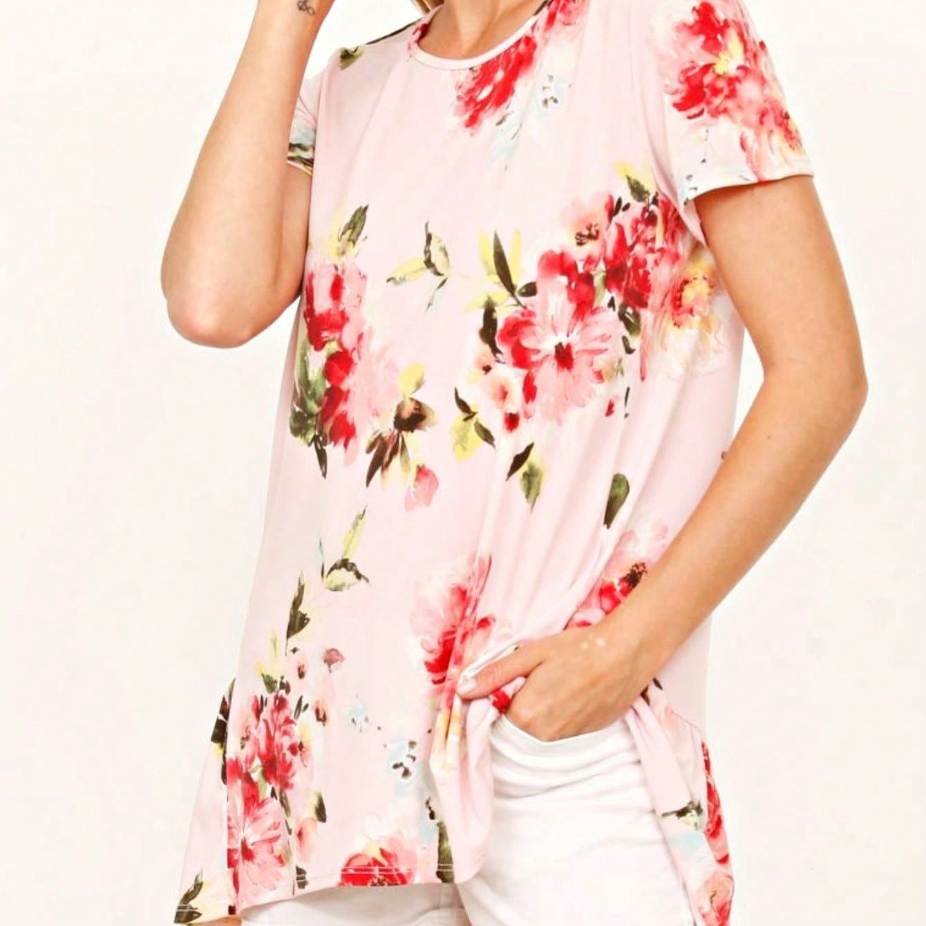Boho  Pattern Raglan Ruffle Flare Sleeve Tunic Blouse Top Small To 3XL Plus