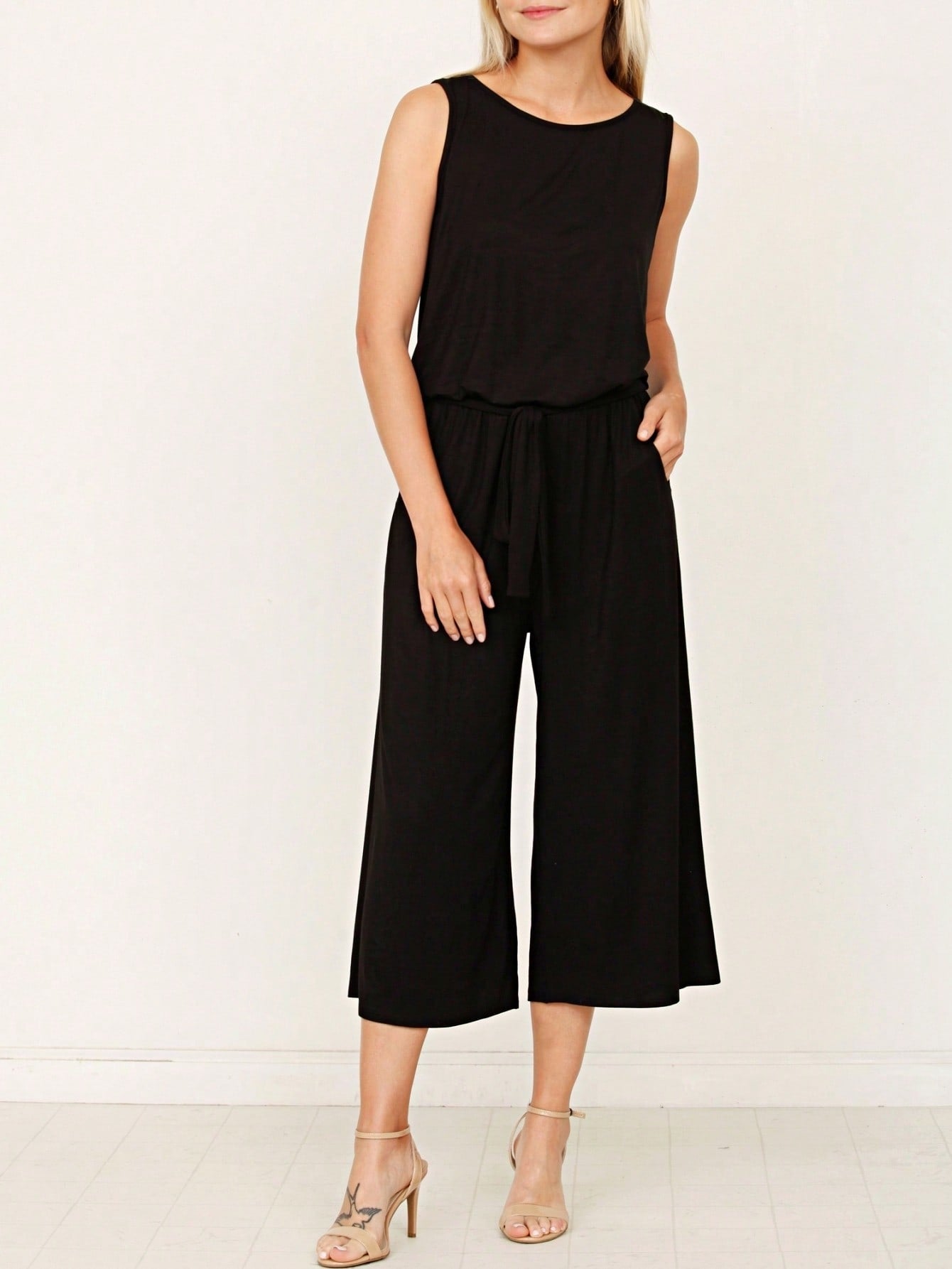 Boho Drawstring Black Charcoal Navy Y2K Romper Jumpsuit