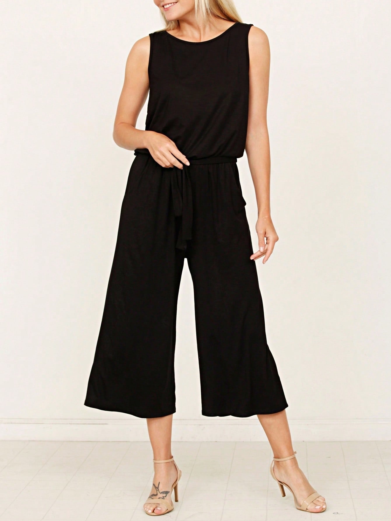 Boho Drawstring Black Charcoal Navy Y2K Romper Jumpsuit