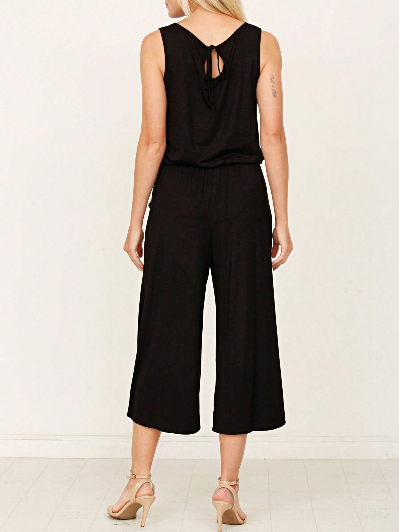 Boho Drawstring Black Charcoal Navy Y2K Romper Jumpsuit