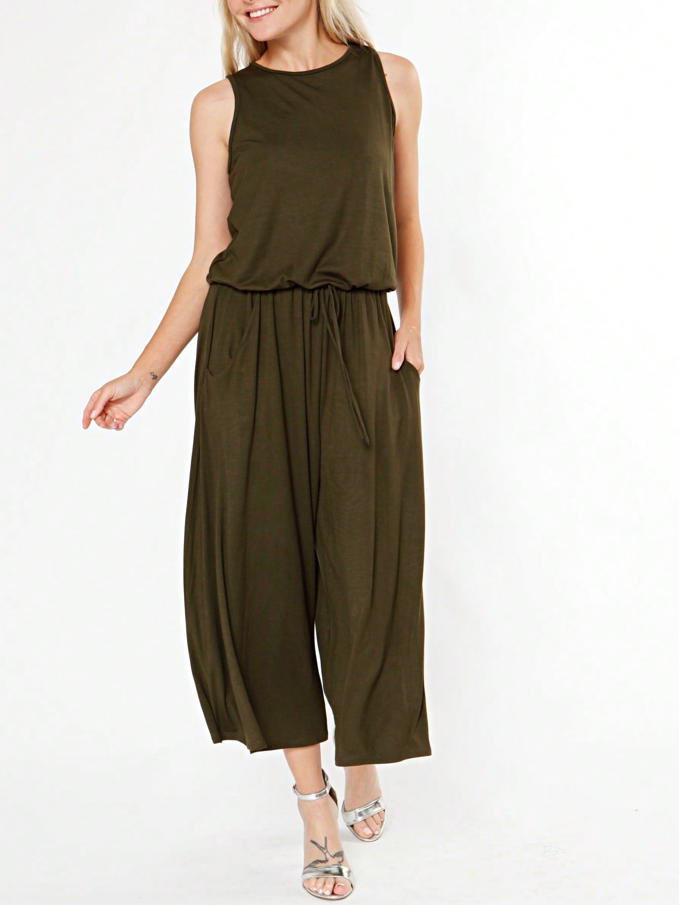 Boho Drawstring Black Charcoal Navy Y2K Romper Jumpsuit