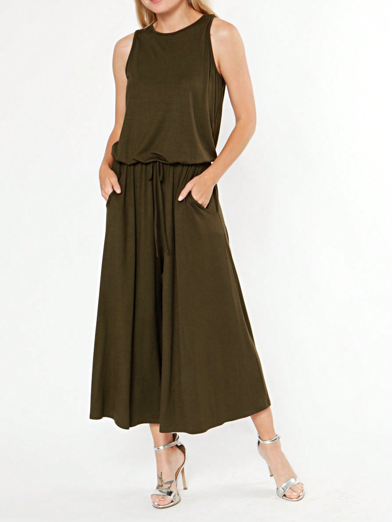 Boho Drawstring Black Charcoal Navy Y2K Romper Jumpsuit