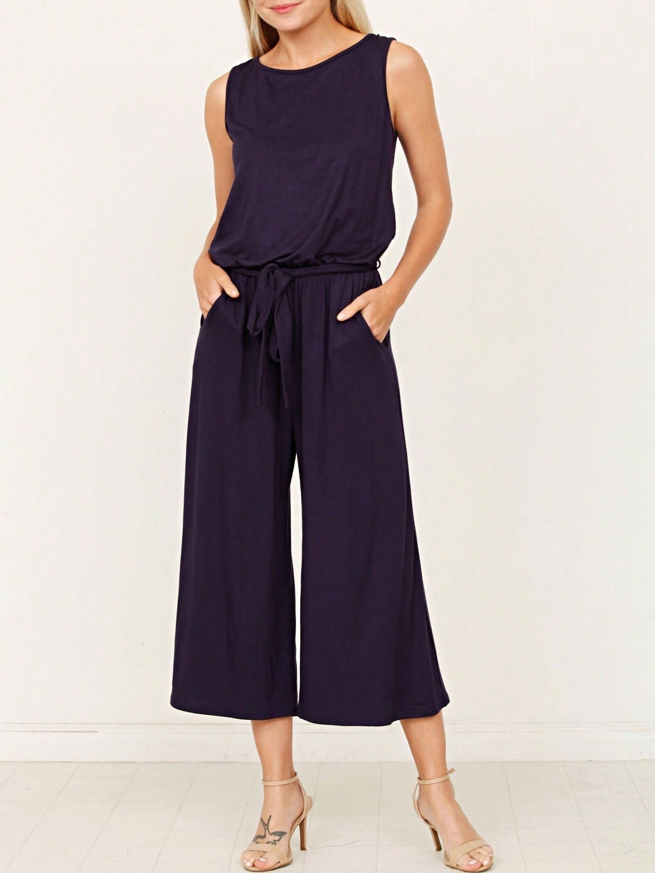 Boho Drawstring Black Charcoal Navy Y2K Romper Jumpsuit