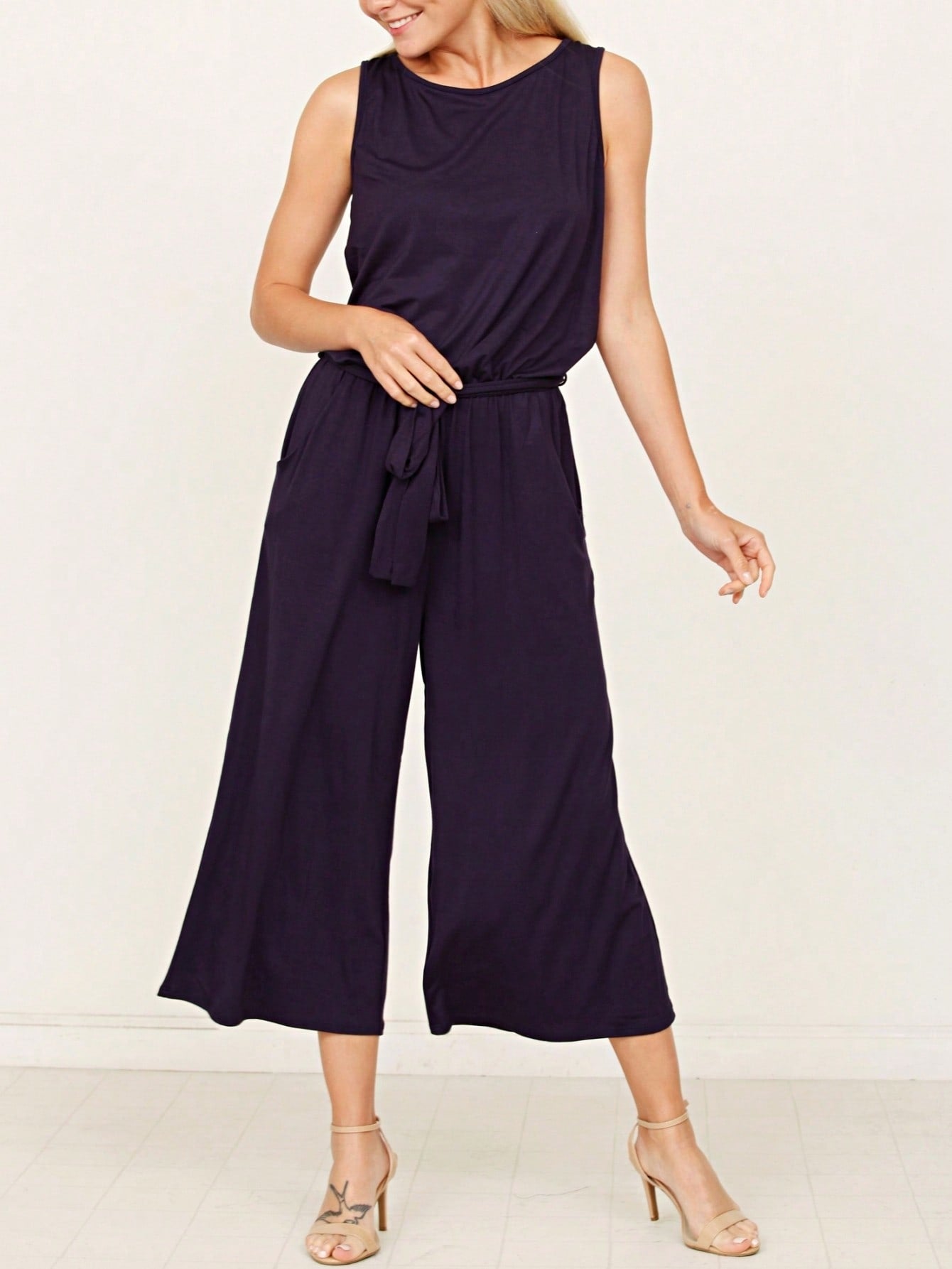 Boho Drawstring Black Charcoal Navy Y2K Romper Jumpsuit