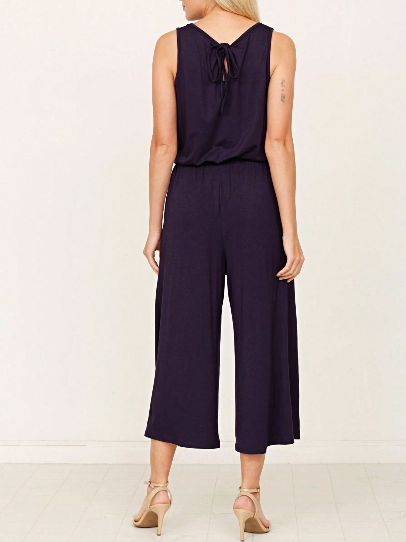 Boho Drawstring Black Charcoal Navy Y2K Romper Jumpsuit