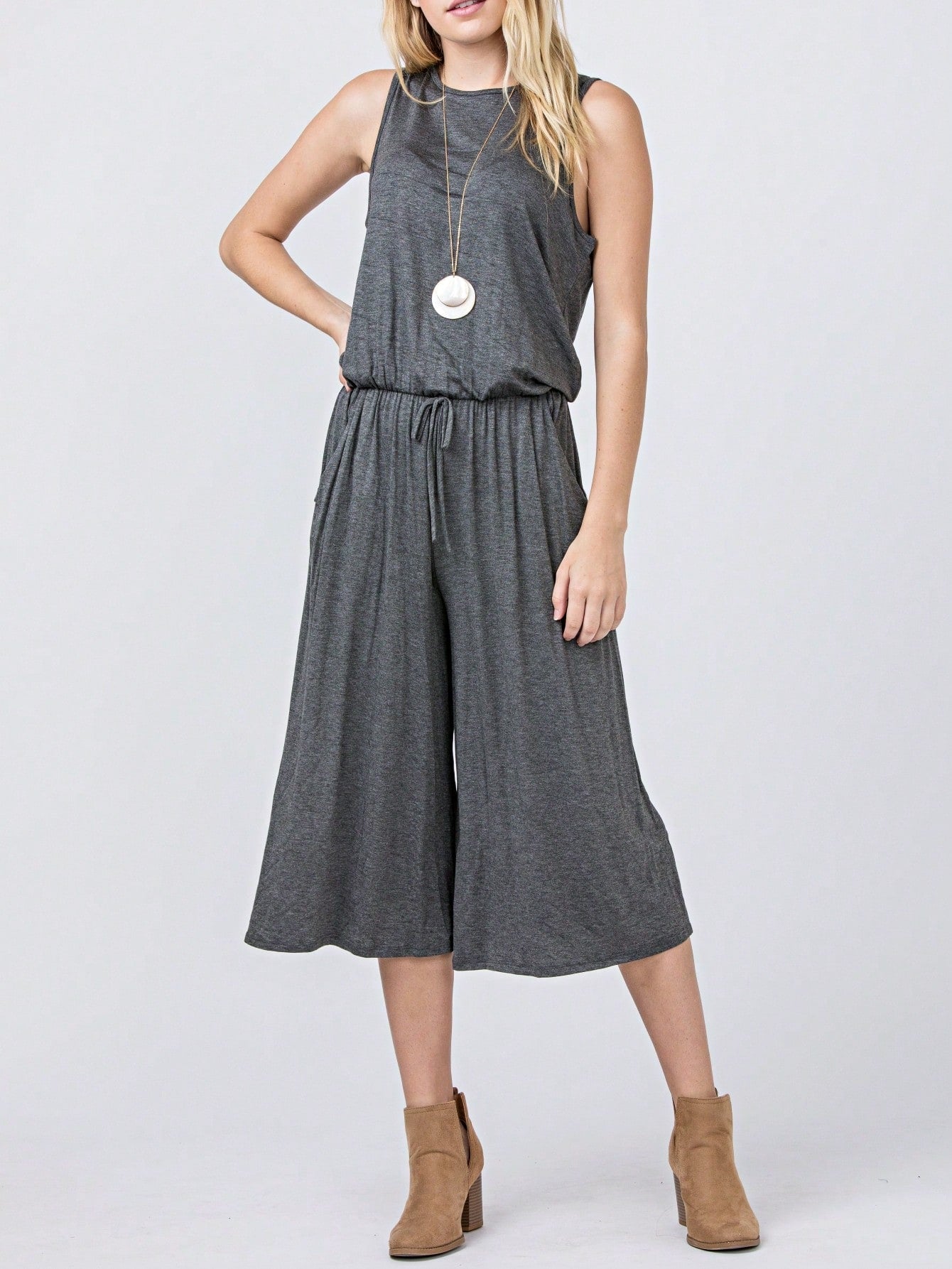 Boho Drawstring Black Charcoal Navy Y2K Romper Jumpsuit