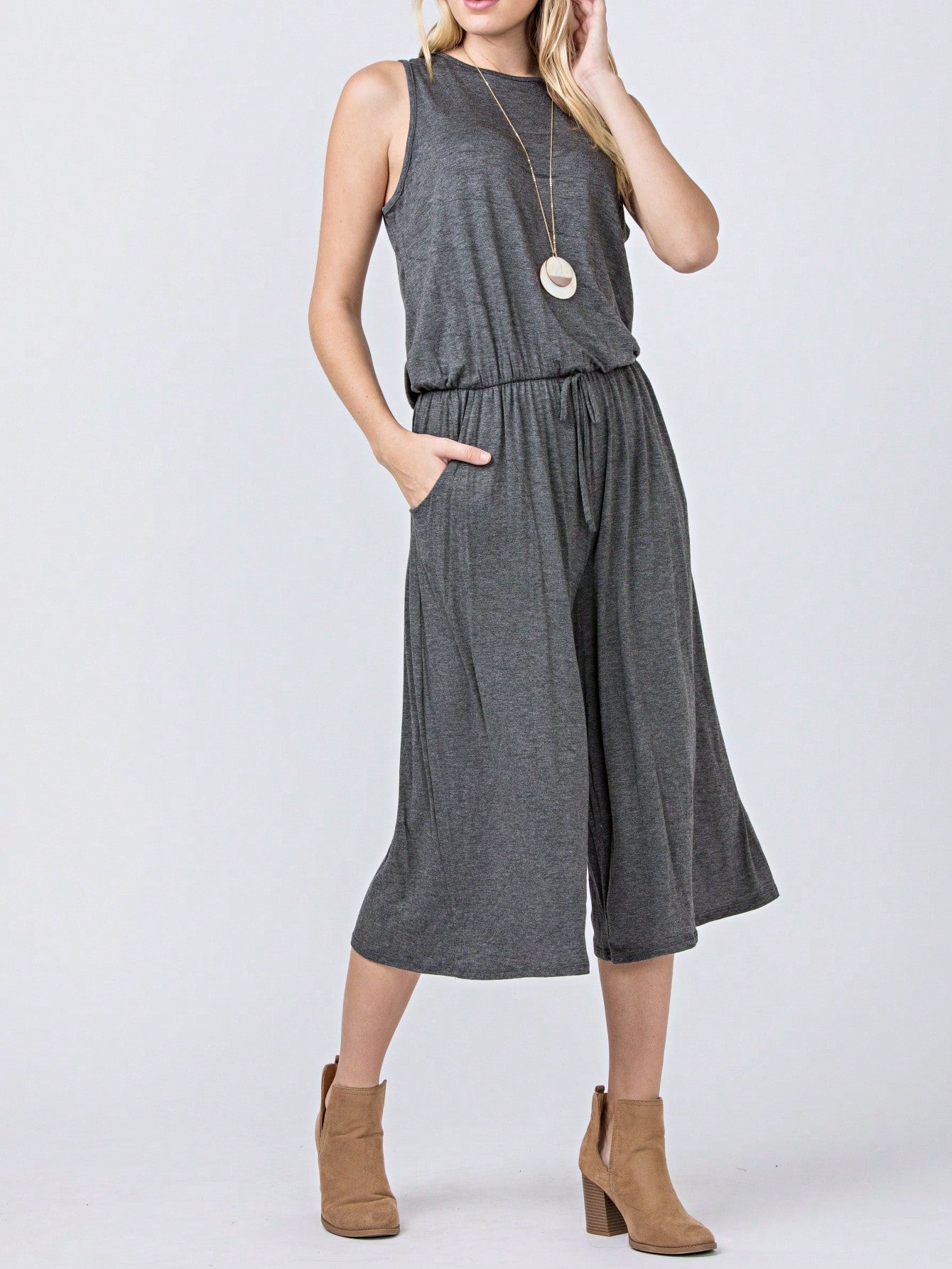 Boho Drawstring Black Charcoal Navy Y2K Romper Jumpsuit
