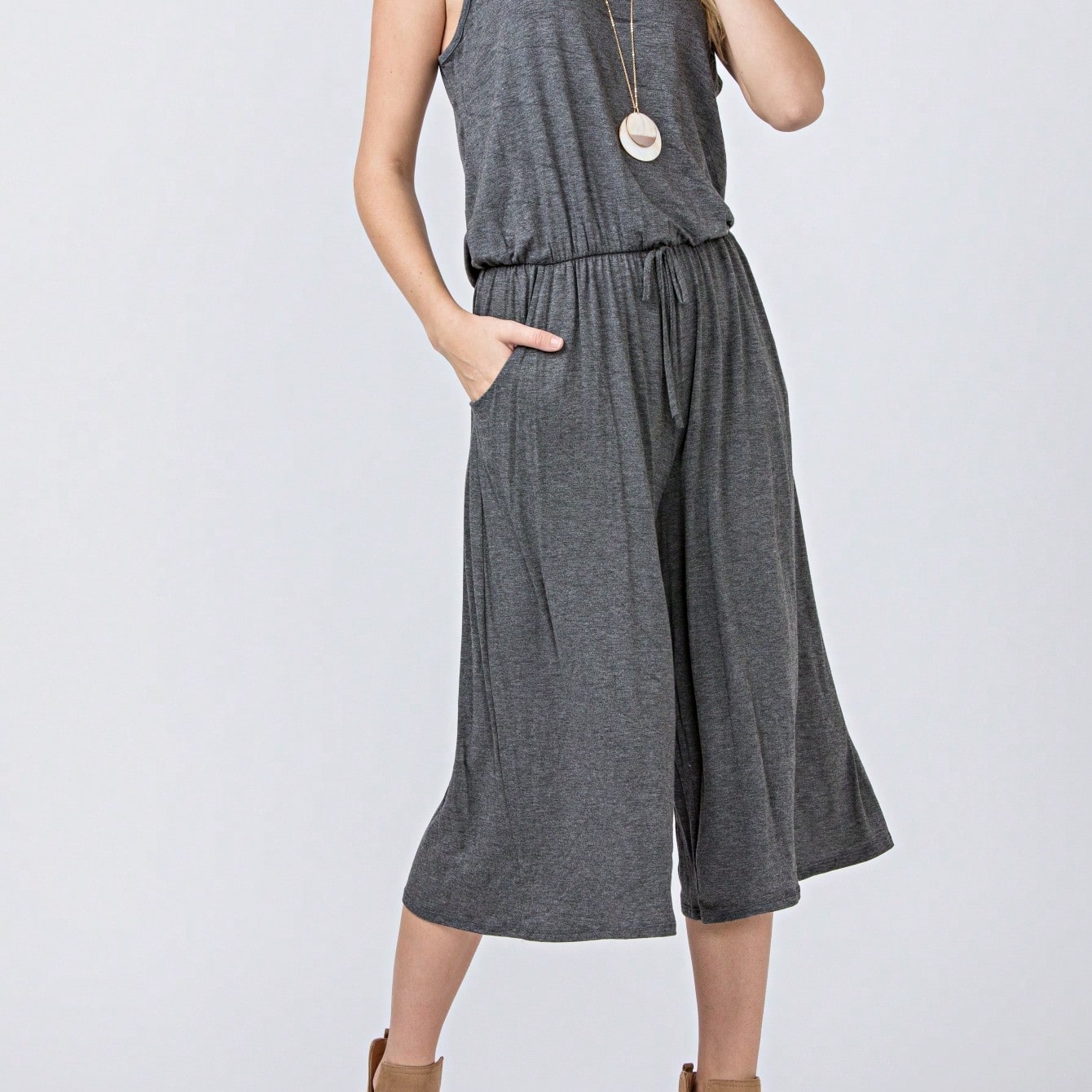Boho Drawstring Black Charcoal Navy Y2K Romper Jumpsuit