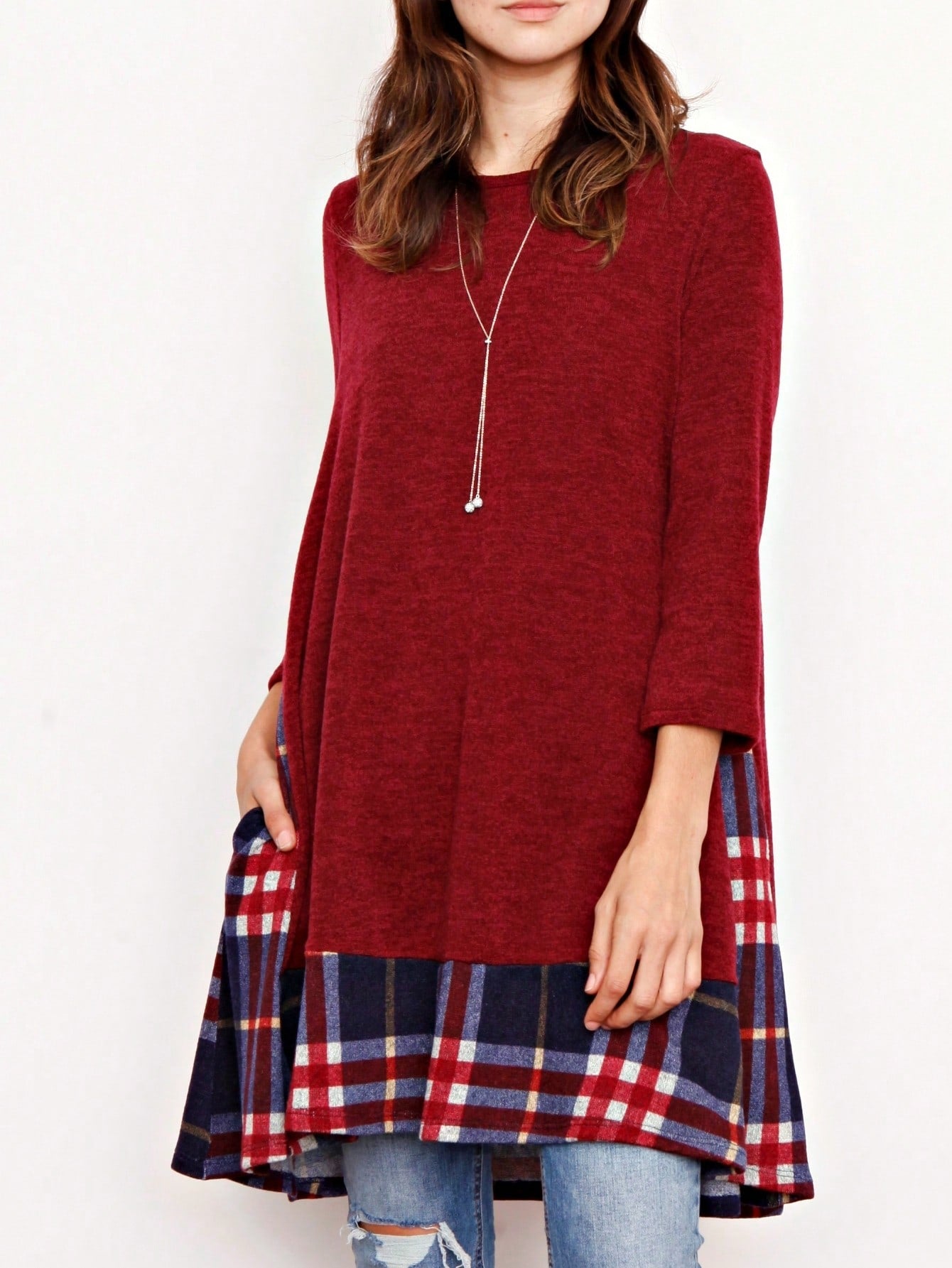 Boho Retro Classic Cap Sleeve Raglan Contrast  Stripe Green Red Navy Pink Grey Tunic Dress