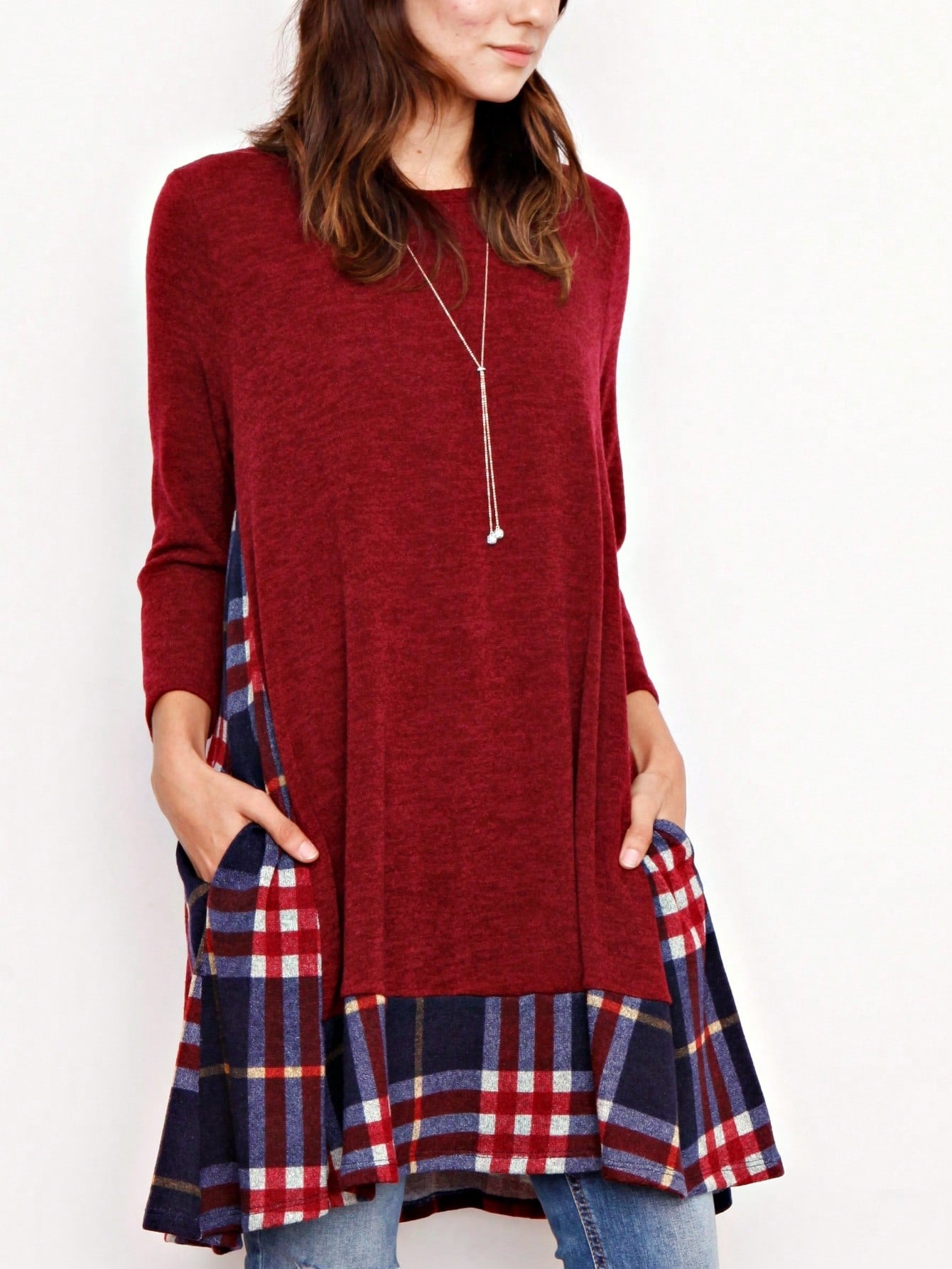 Boho Retro Classic Cap Sleeve Raglan Contrast  Stripe Green Red Navy Pink Grey Tunic Dress