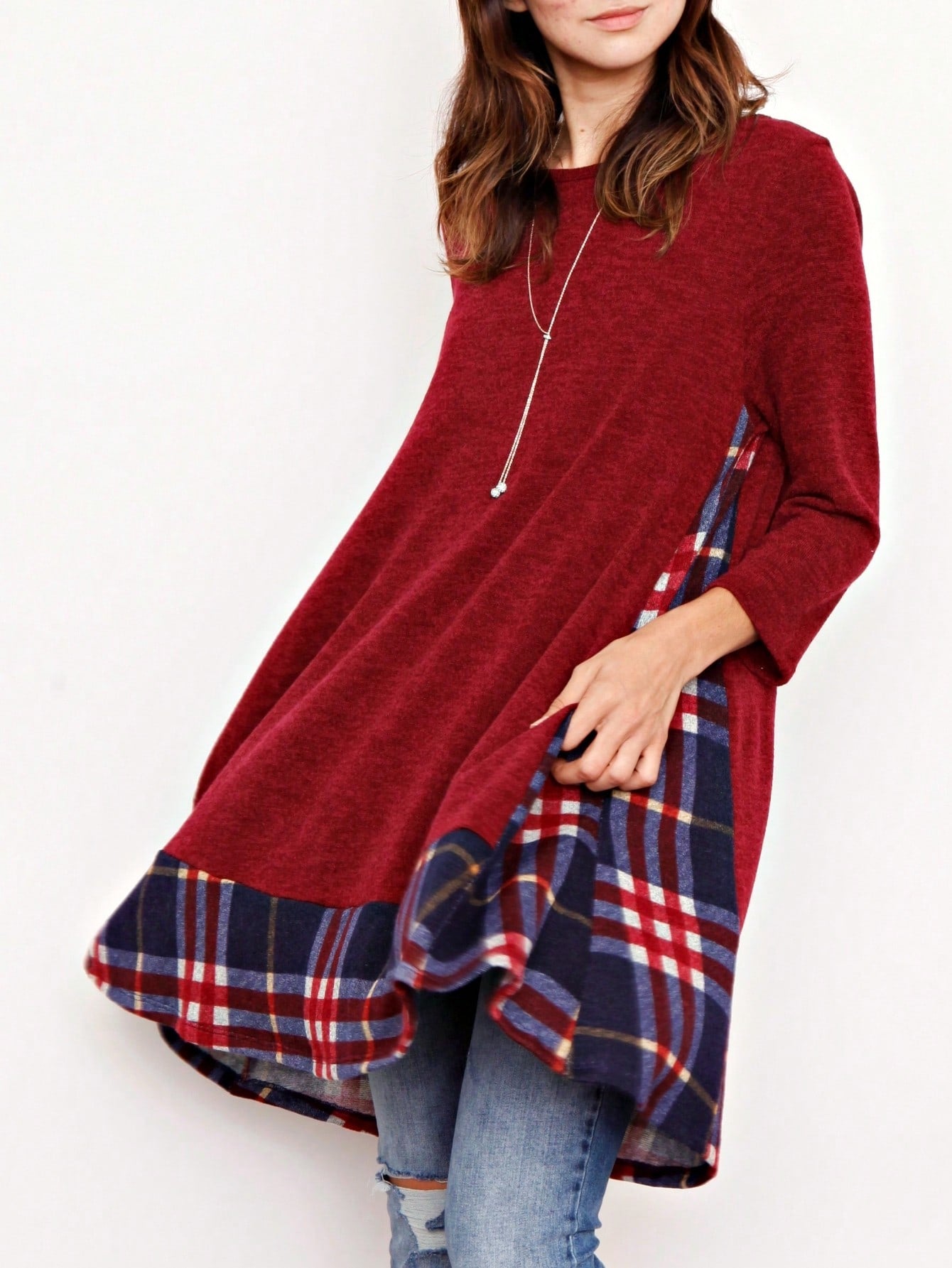 Boho Retro Classic Cap Sleeve Raglan Contrast  Stripe Green Red Navy Pink Grey Tunic Dress