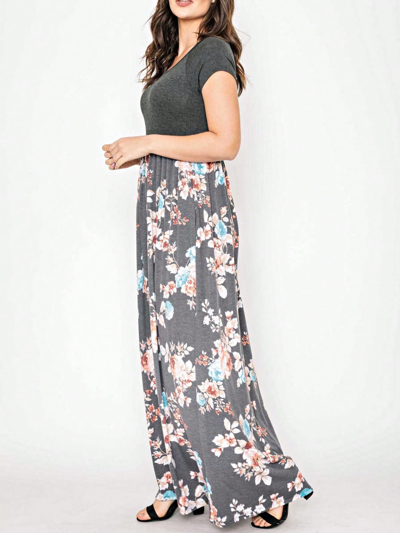 Halter Sleeveless Ditsy Floral Vacation Cruise Multi Chevron Stripe Yellow, Navy And Mint Sleeveless Maxi Dress With Pocket | S-3X