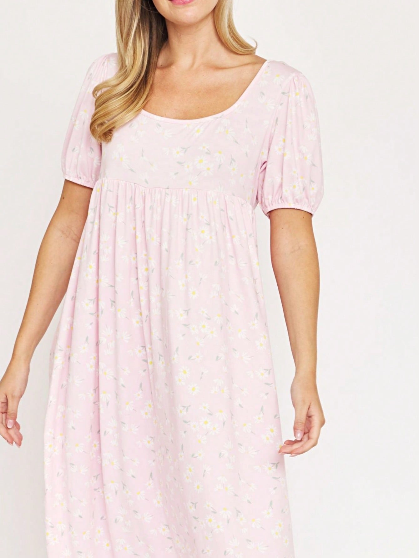 Tiered Tropical Short Sleeve Leaves Floral  Maxi Long Woven Dress