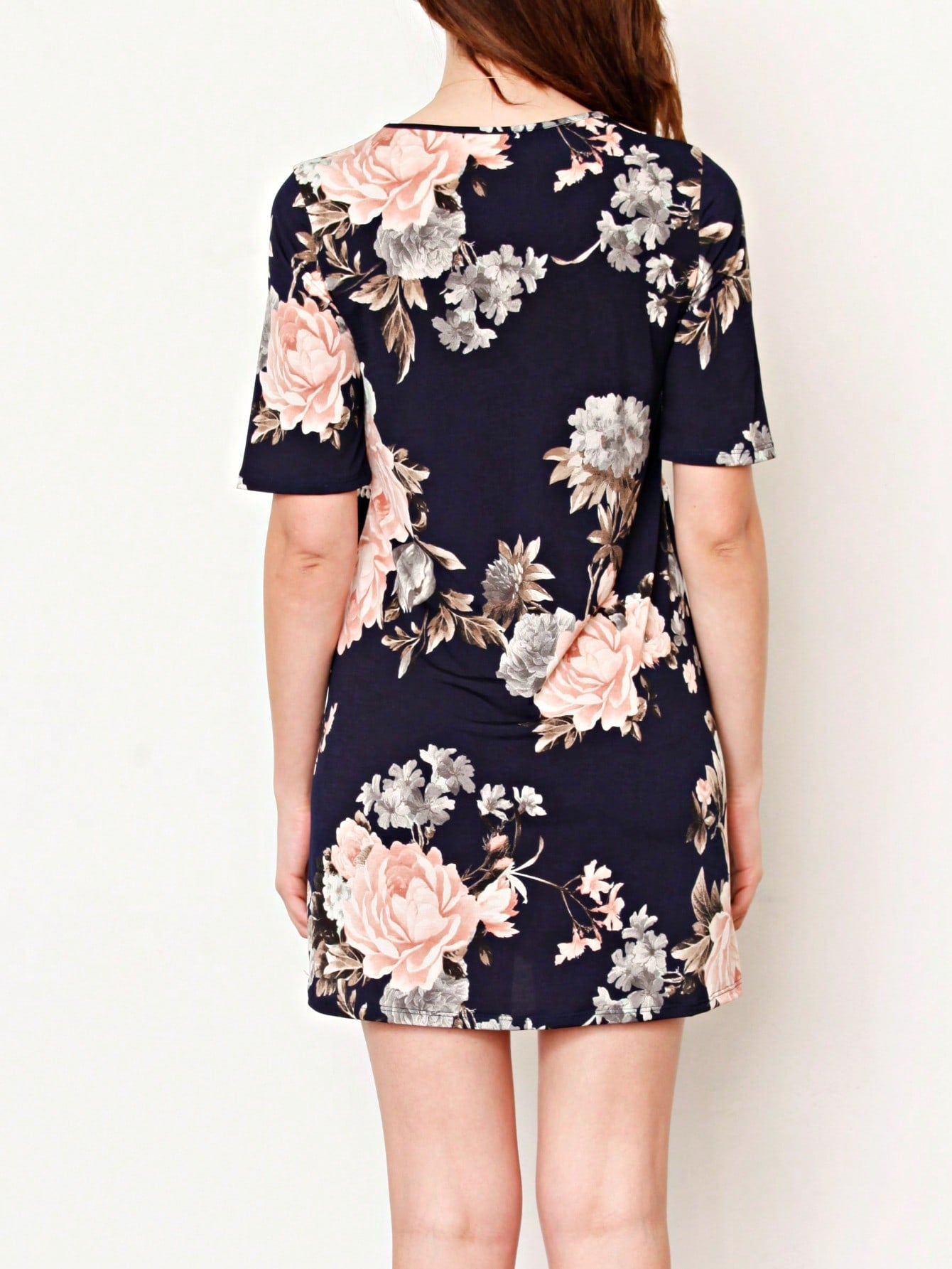 Boho Retro Vintage 60's Vibe Black Floral Tiered PomPom Trimmed Mini Dress