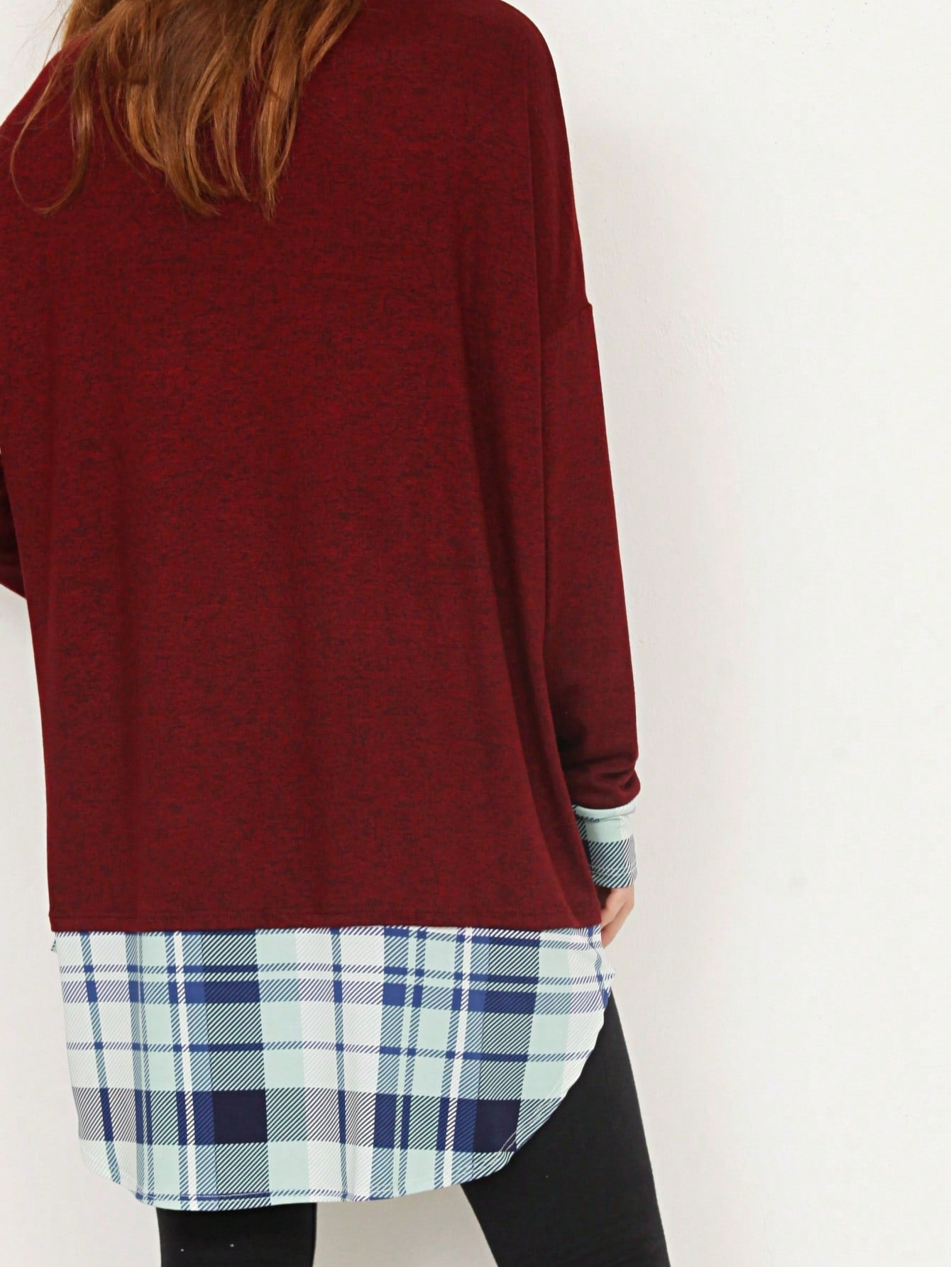 Boho Layered Floral Medallion plaid Crew Neck Cute, Small To Plus Extended Size