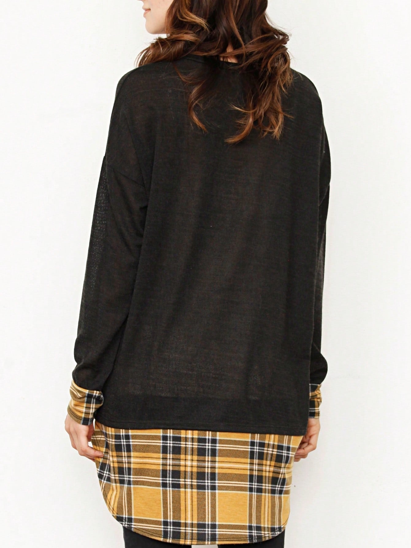 Boho Layered Floral Medallion plaid Crew Neck Cute, Small To Plus Extended Size
