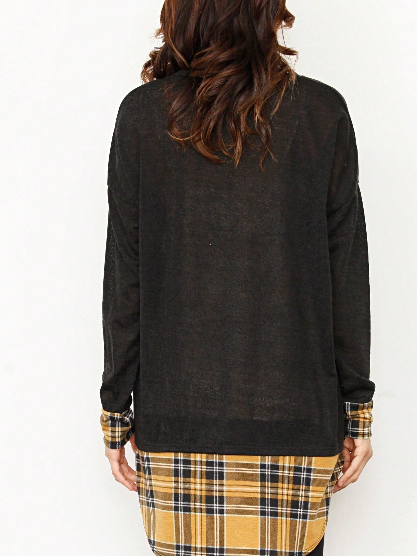 Boho Layered Floral Medallion plaid Crew Neck Cute, Small To Plus Extended Size