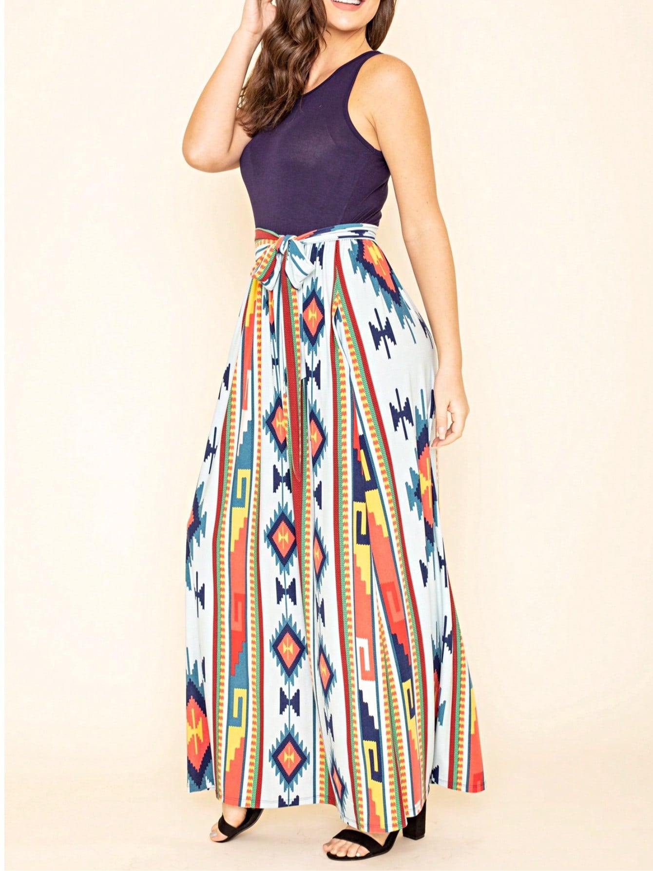 Elegant Floral Maxi Dress With Plunging Neckline Short Sleeve Surplice Sash Versatile Summer Dress For Women