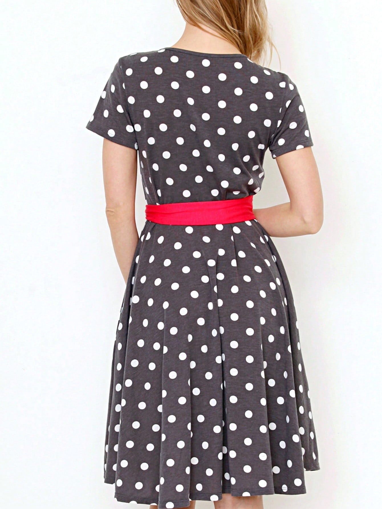 Contrast Surplice Ditsy Floral Midi Dress With Sash | 2 Colors | S-3X