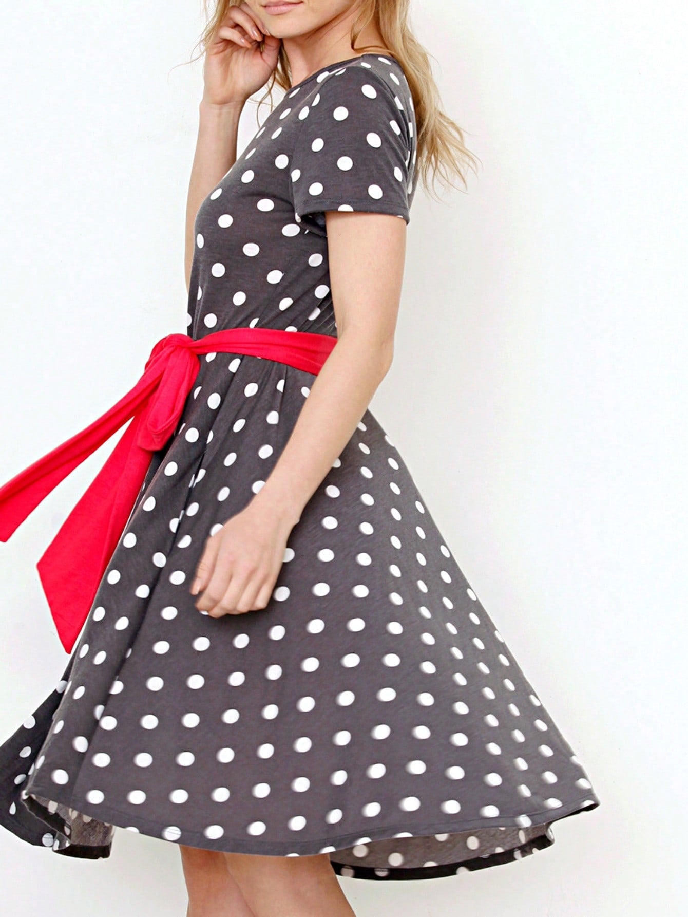 Contrast Surplice Ditsy Floral Midi Dress With Sash | 2 Colors | S-3X