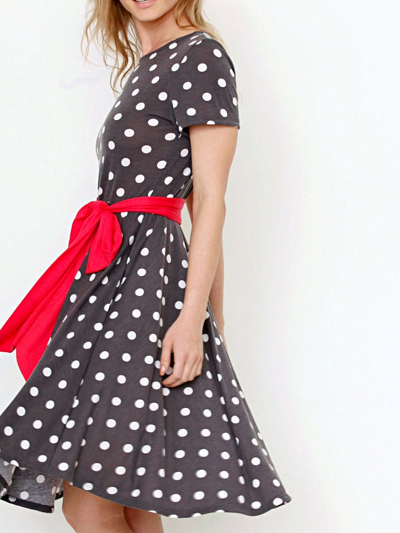 Contrast Surplice Ditsy Floral Midi Dress With Sash | 2 Colors | S-3X