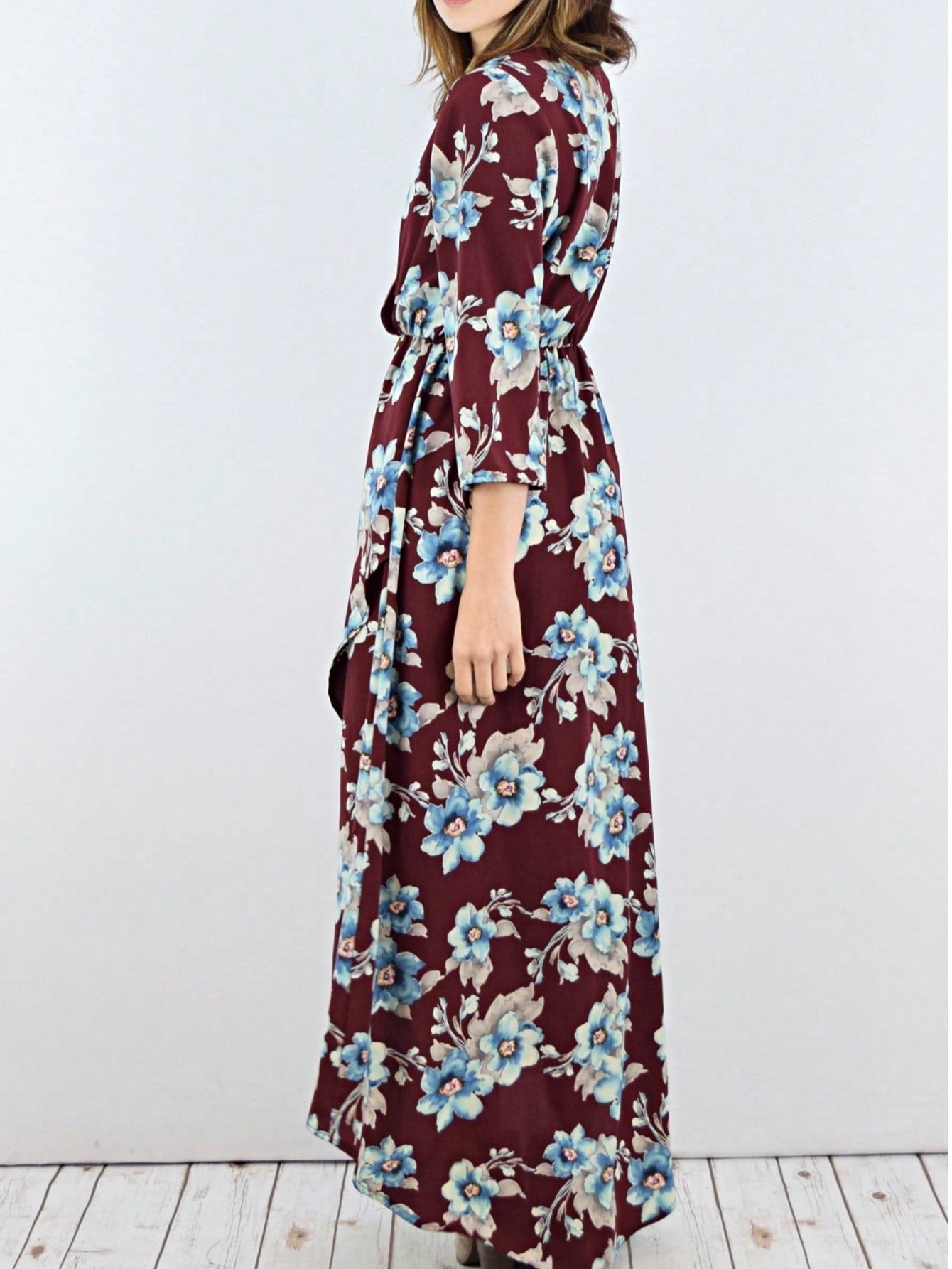 Boho Retro Polka Dot Rayon Mix Casual  Maxi Dress With Folded Cap Sleeve Side Pockets Versatile Summer Dress For Women