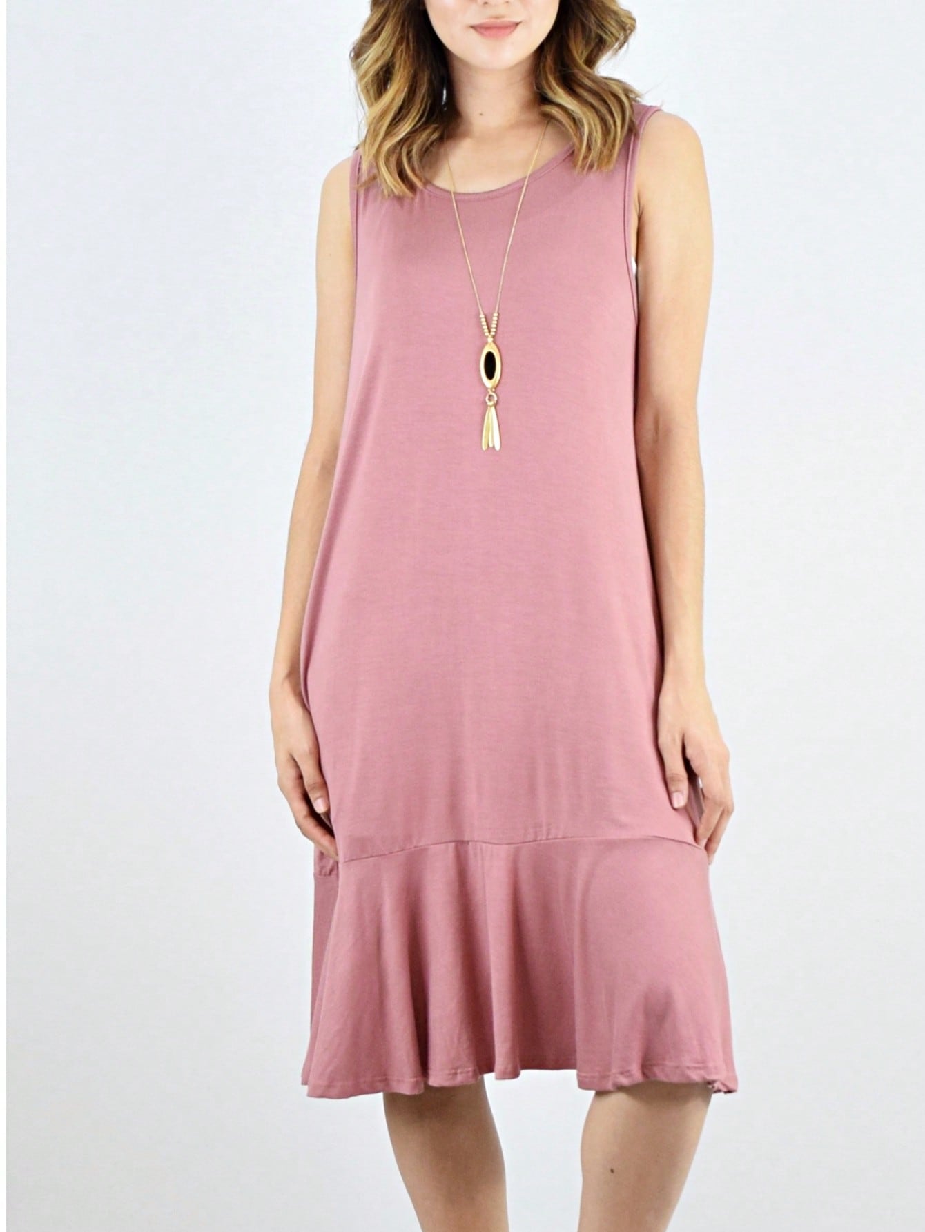 Vintage Boho Summer Fall Pink Teal Polka Dot Stripe Shift Swing Tiered Sleeveless Southern Midi Dress | Small-3 XL Plus