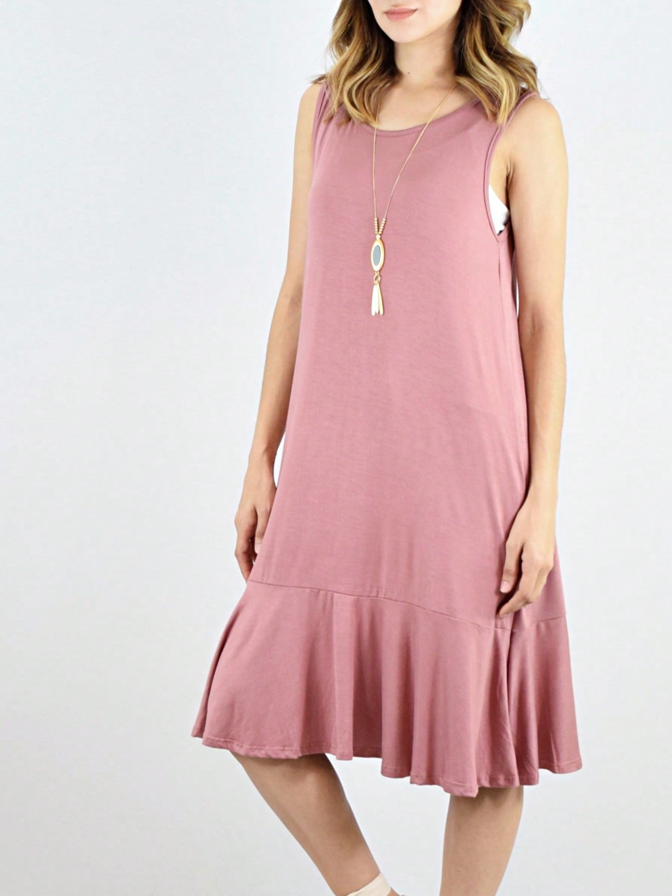 Vintage Boho Summer Fall Pink Teal Polka Dot Stripe Shift Swing Tiered Sleeveless Southern Midi Dress | Small-3 XL Plus