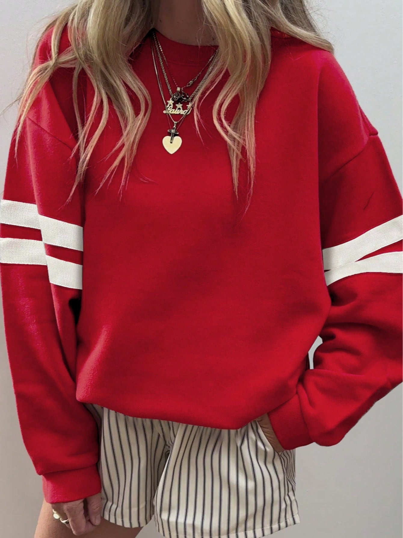 Boho Retro Cream Beige Vintage 90's Star Jean Patch Cotton Mix Long Sleeve Top Pull Over Dolman Sleeve Sweatshirt Pullover