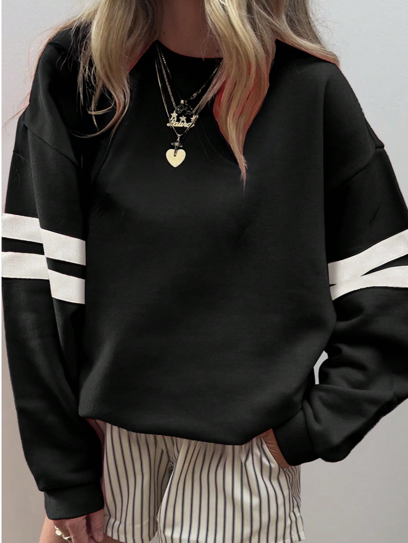 Boho Retro Cream Beige Vintage 90's Star Jean Patch Cotton Mix Long Sleeve Top Pull Over Dolman Sleeve Sweatshirt Pullover